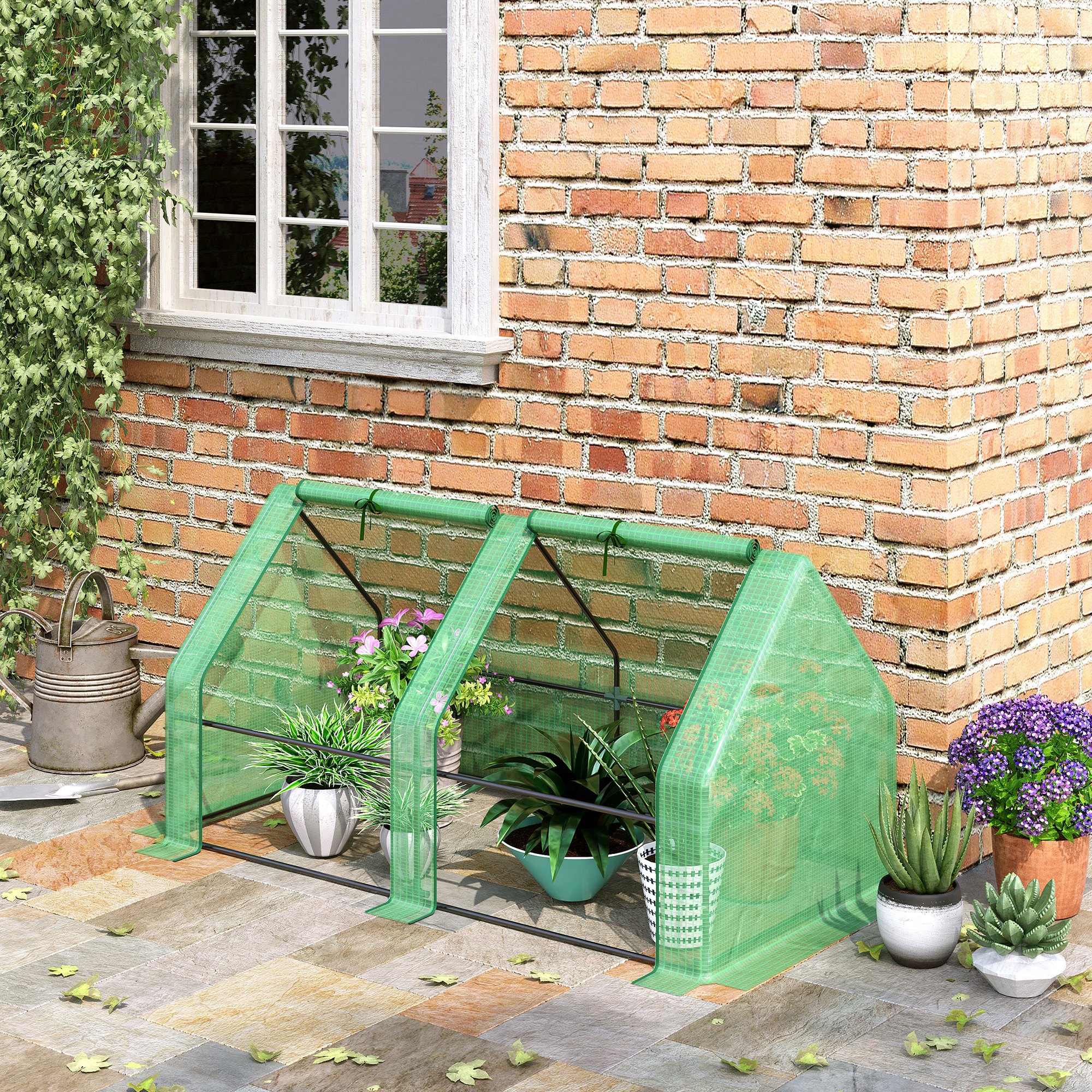 Outsunny Portable Tunnel Grow Pod: 6' x 3' x 3' with Zipper Doors UV PE Cover Outdoor Garden, Green Aosom Canada
