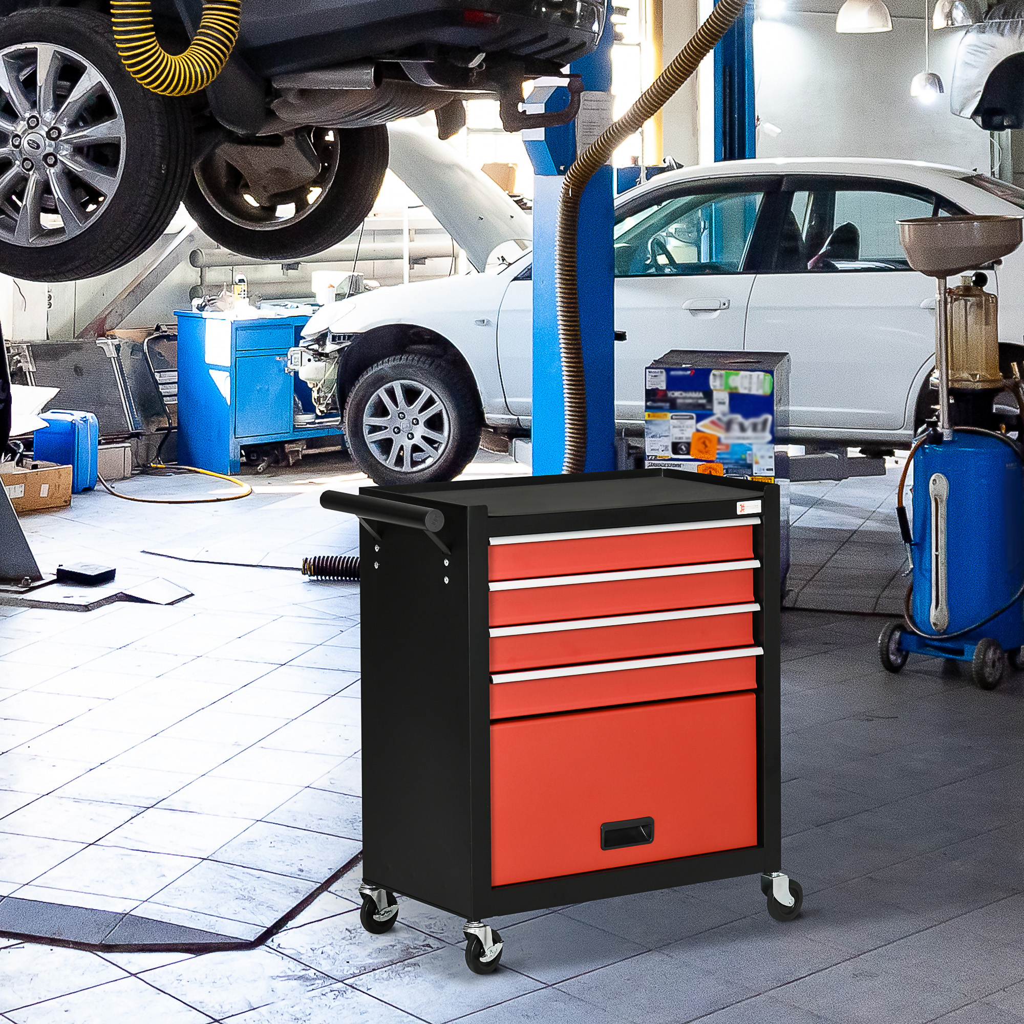 DURHAND 4-Drawer Tool Chest with 4 Wheels, Rolling Tool Box and