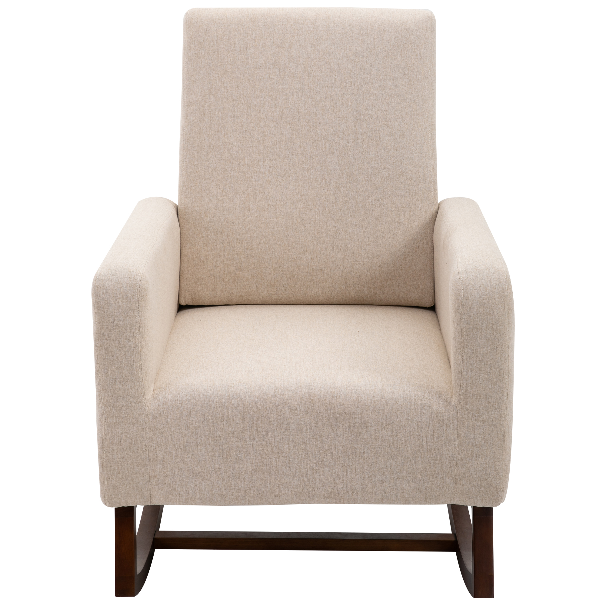 HOMCOM Accent Lounge Rocking Chair with Solid Curved Wood Base and ...