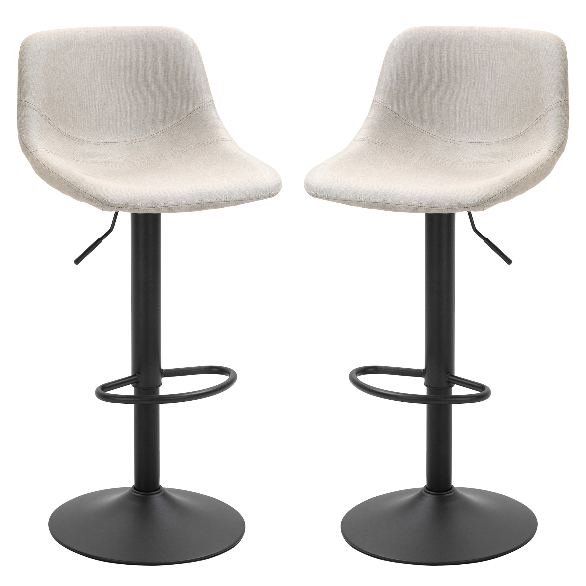 HOMCOM Swivel Bar Stools Set of 2 Bar Chairs Adjustable