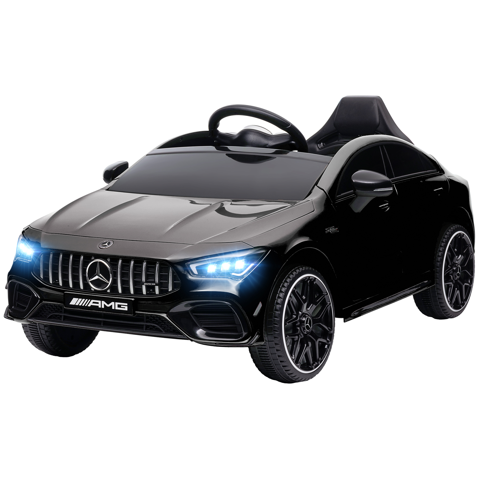 Qaba Mercedes-Benz AMG Licensed 12V Kids Ride on Car with Remote Control, Rear Suspension, LED Lights, Music, Black | Aosom.com