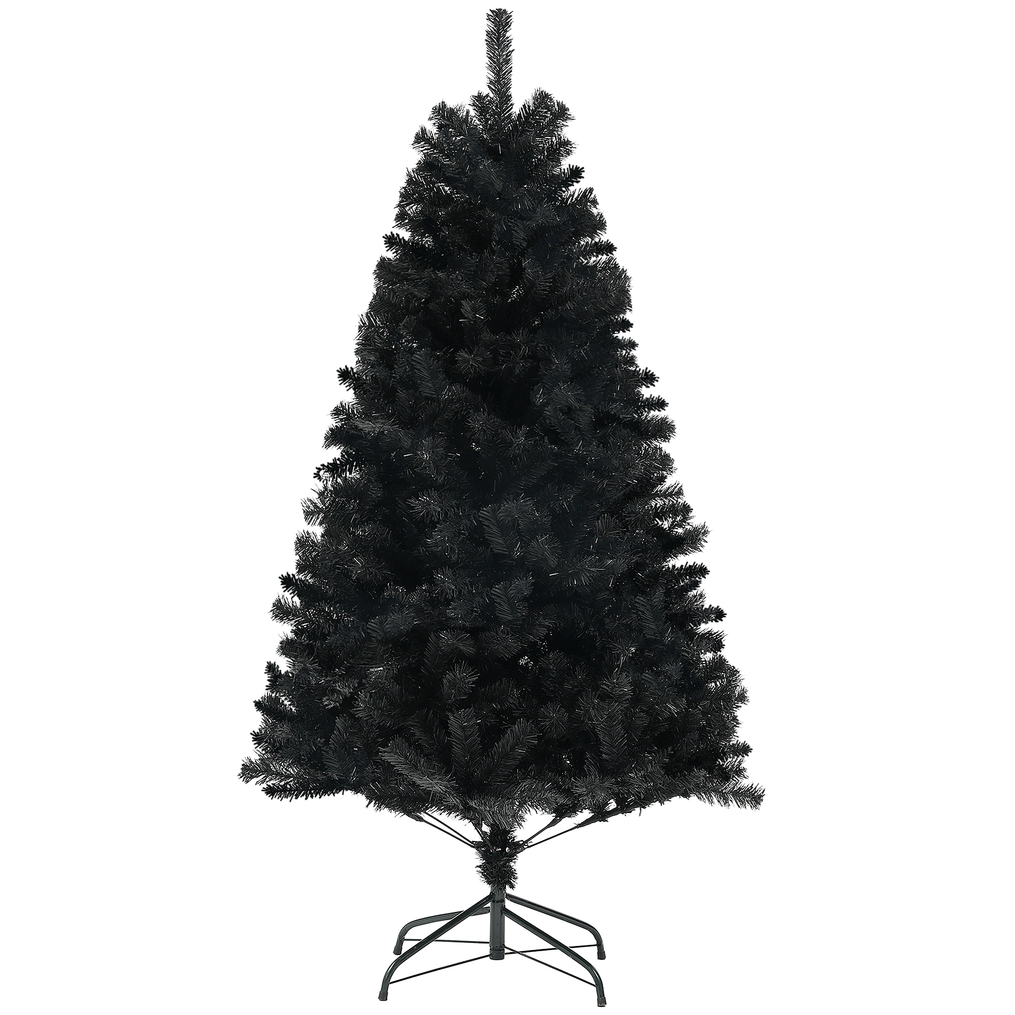 HOMCOM 6ft Unlit Artificial White Christmas Tree, Holiday DÃ©cor with 1000 Branch Tips, Auto Open and Steel Base, Black | Aosom.com