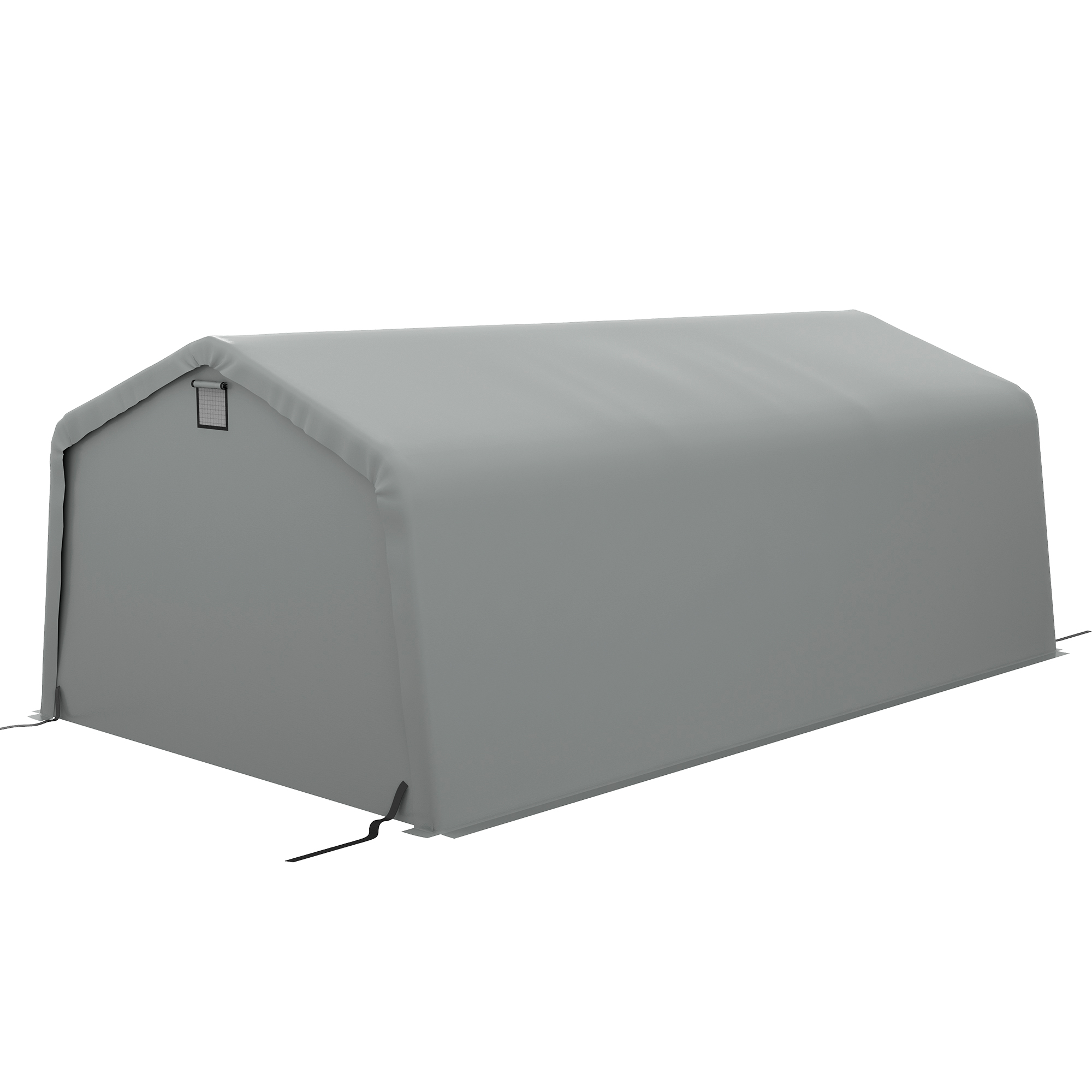 Outsunny Carport 12&#039; x 20&#039; Portable Garage, Heavy Duty Car Port Canopy with Ventilation Windows and Large Roll-up Door, Gray