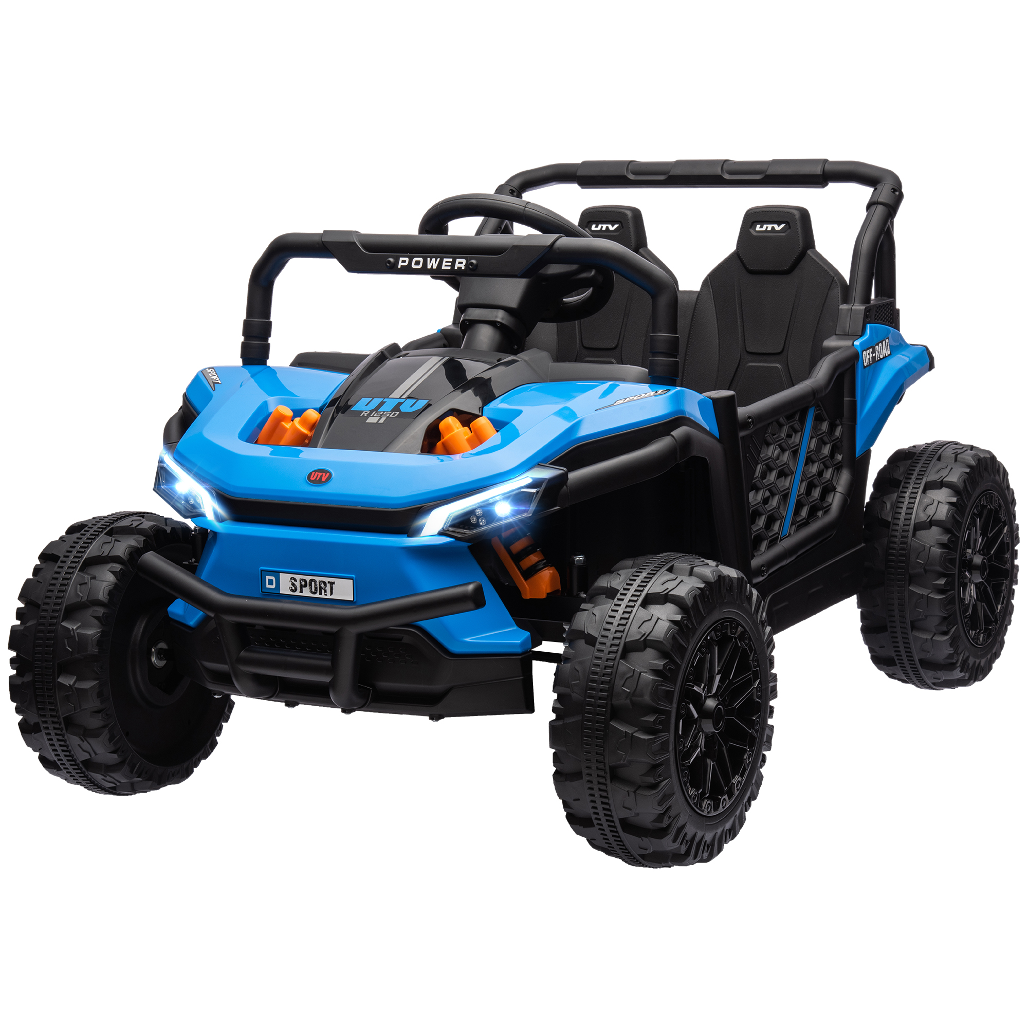 Qaba 12V Childrens Ride On Truck, Battery Powered Electric Car for Kids w/ Remote Control, 4-Wheel Suspension &amp; LED Lights, Blue | Aosom.com