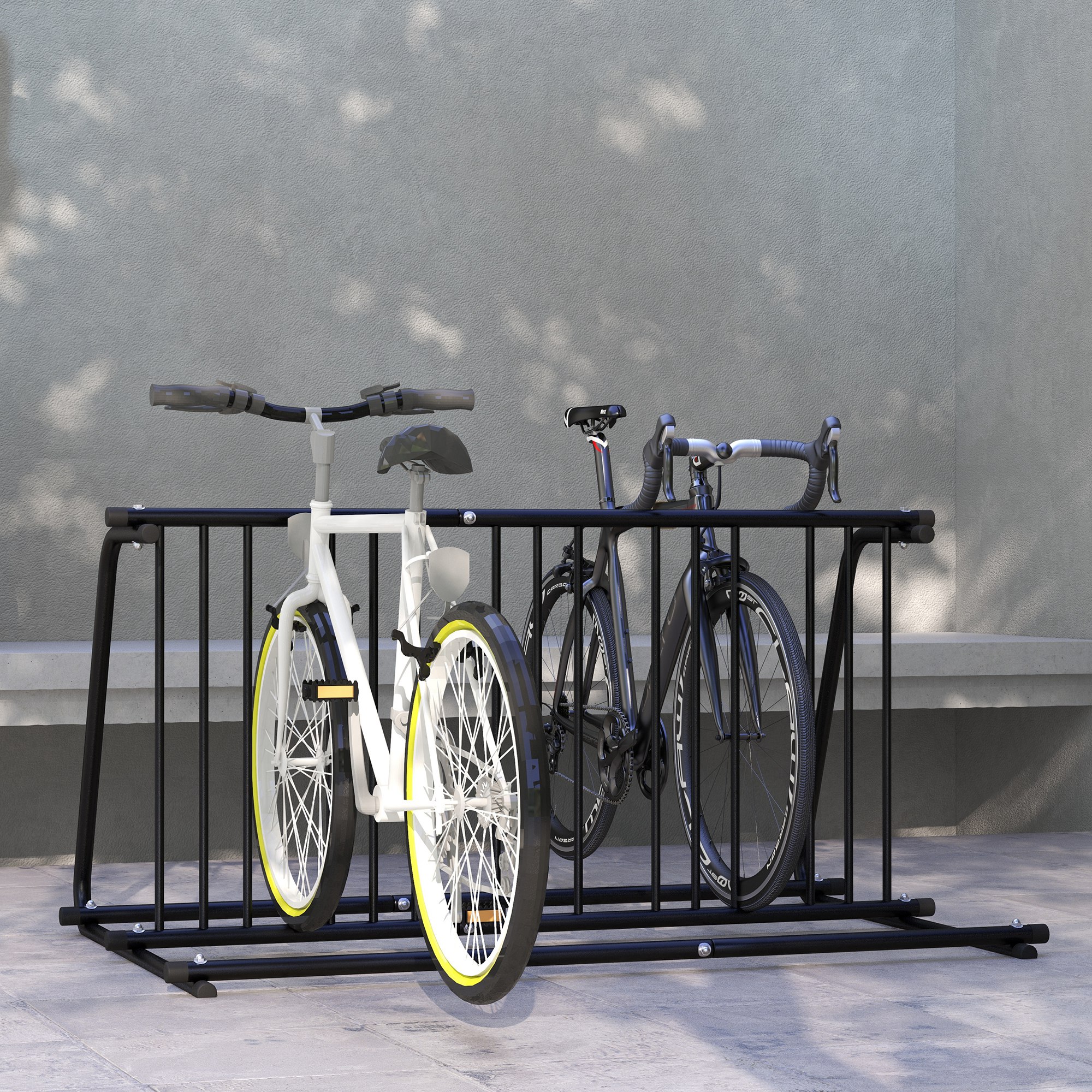DURHAND Sturdy All Steel 6 Bike Rack Stand 61 Dual Side Bike Storage for Garage School Yard Aosom Canada