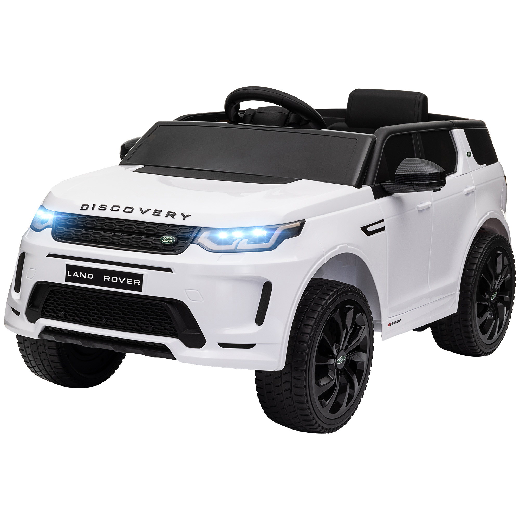 Qaba Land Rover Discovery Sport Licensed 12V Kids Ride on Car with Remote Control Soft Start, LED Lights, White | Aosom.com