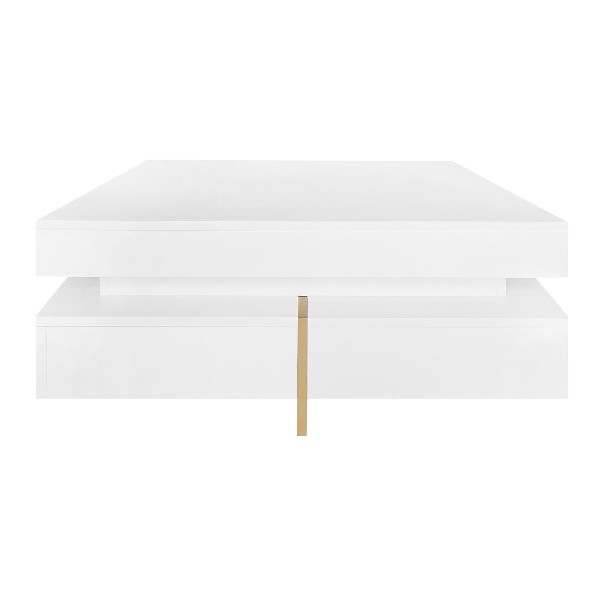 Modern High Gloss Coffee Table with 4 Drawers, White | Aosom.com