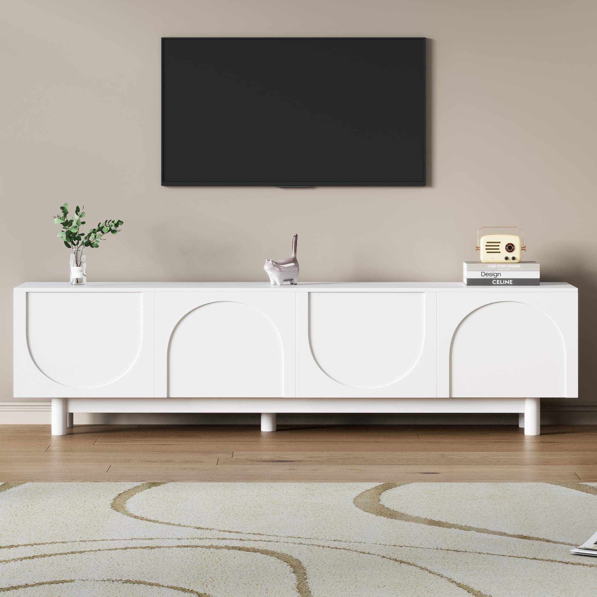 IDEE イデー STILT TV CABINET Graceful TV Stand with Arch Cabinets for TVs Up to 78