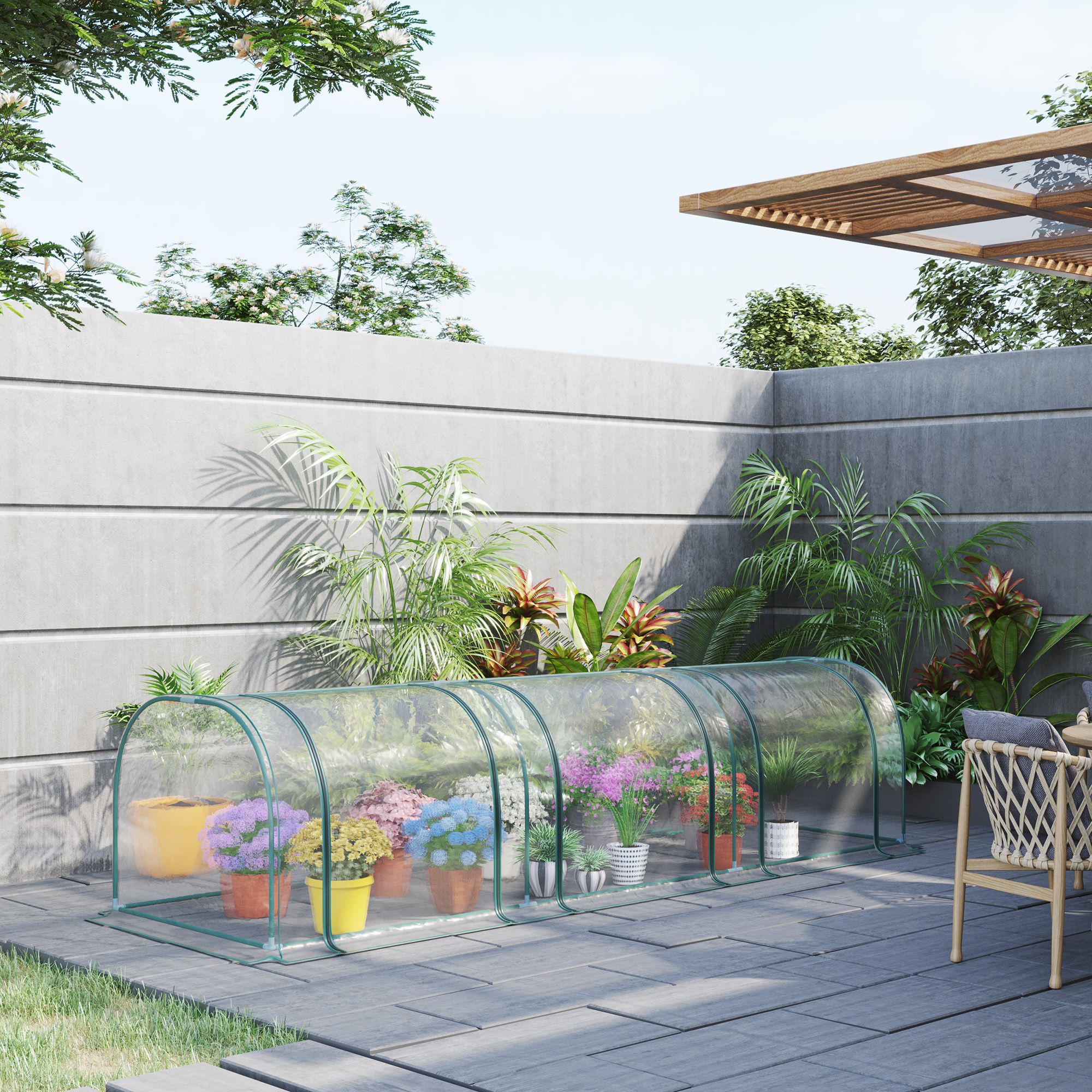 Serre de Jardin Tunnel Surface Sol 9 m2 4,5L x 2l x 2H m chassis Serre de Jardin Tunnel Surface Sol 9 m2 4,5L x 2l x 2H m chassis