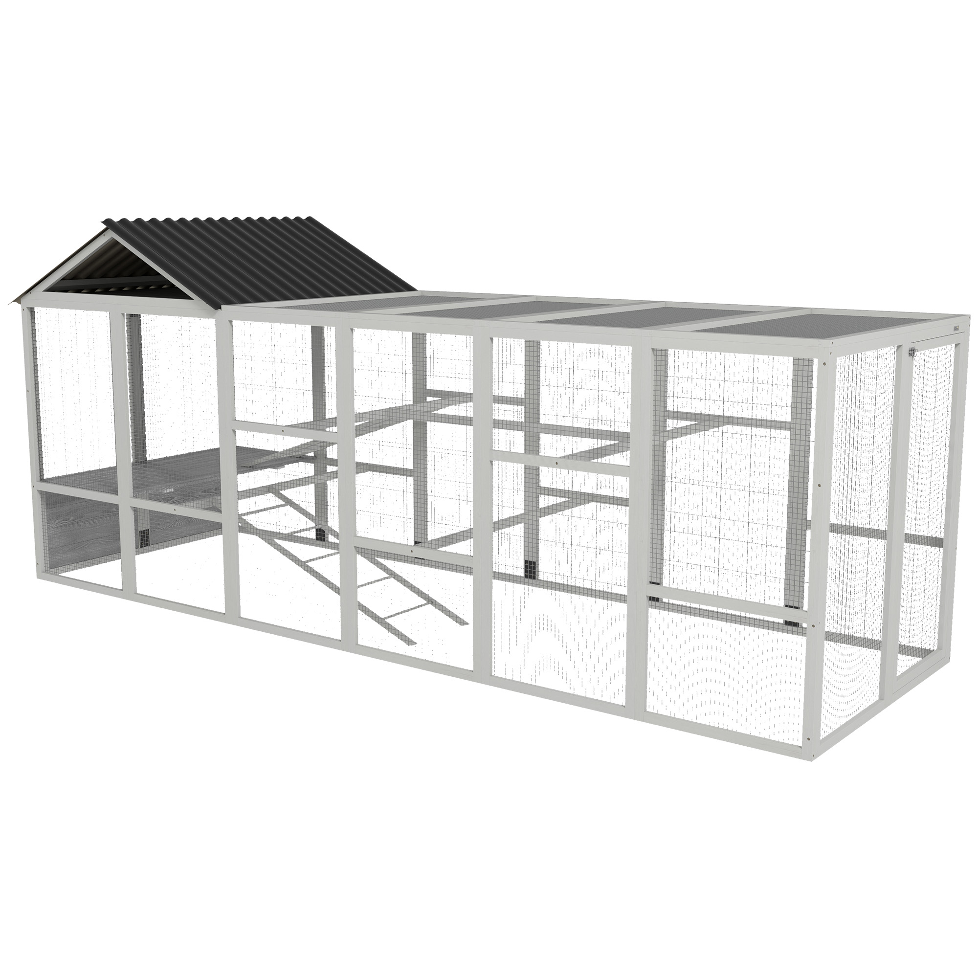 PawHut Gray Wooden Chicken Coop for 6-10 Chickens with Storage Perches 49x48x12.5 | Aosom.com Poultry Essentials