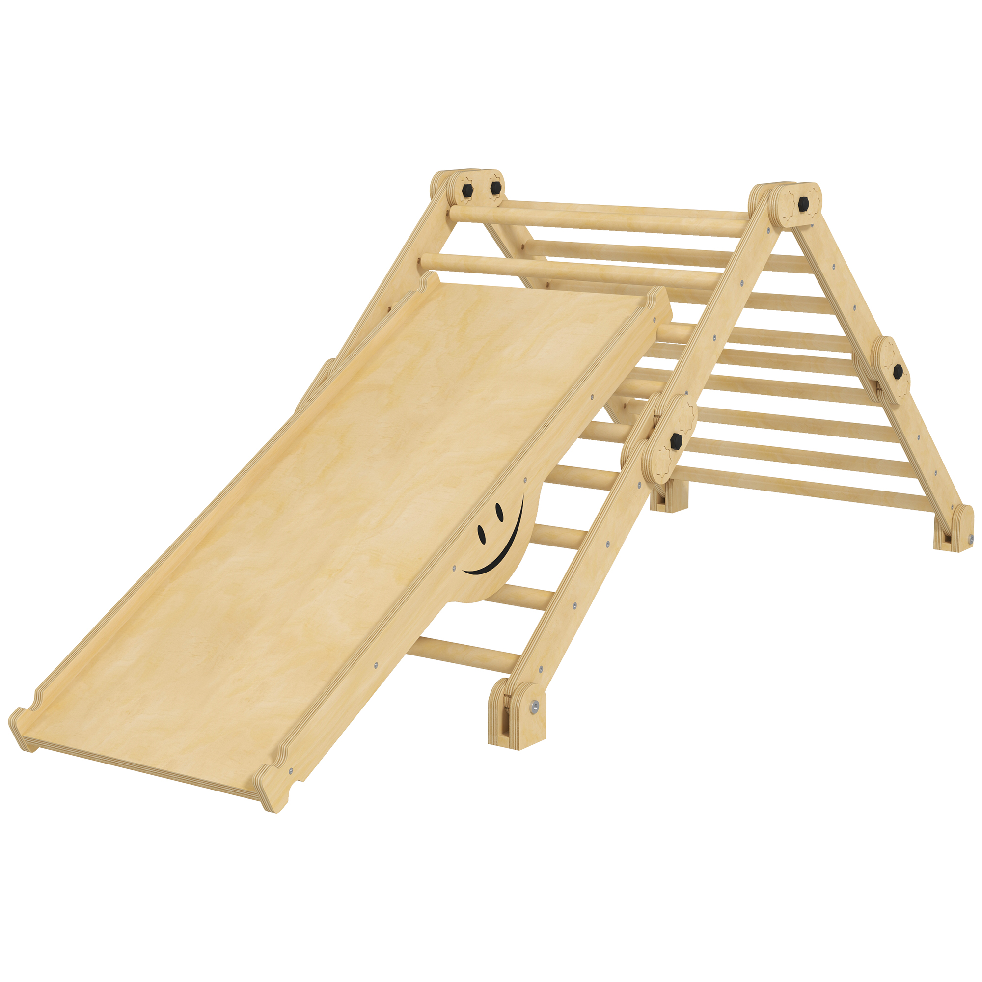 Qaba 4 in 1 Indoor Toddler Climbing Toys for 18-48 Months with Ramp &amp; Seesaw