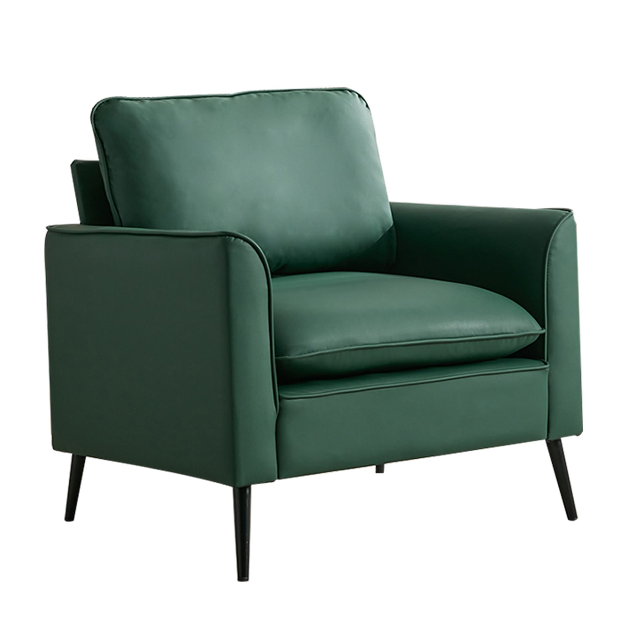 Leather Upholstered Sofa Chair of Nordic Retro Light Luxury