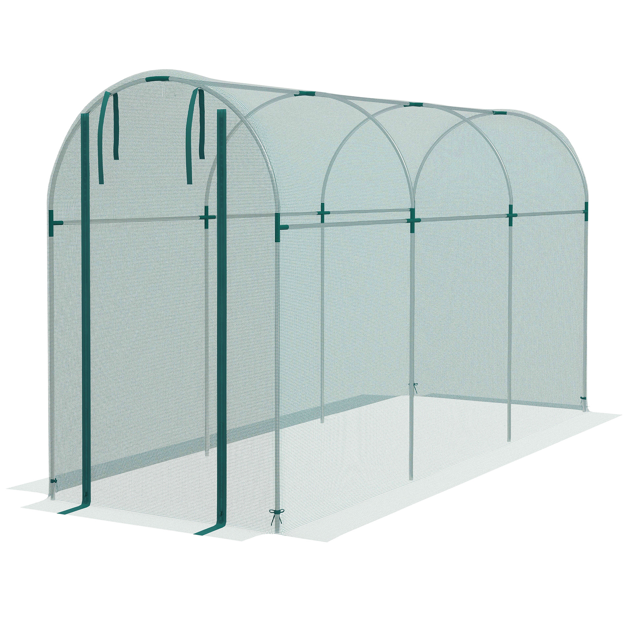 Outsunny 4x12 Crop Cage Galvanized Steel Plant Protector with Zippered Door Green | Aosom.com