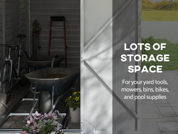 Outsunny 4.6 x 9 Lockable Garden Storage Shed, White | Aosom.com