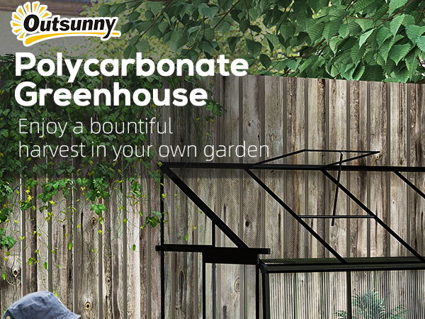 sunnyページ Outsunny 8' x 4' Walk-in Polycarbonate Greenhouse Lean-to