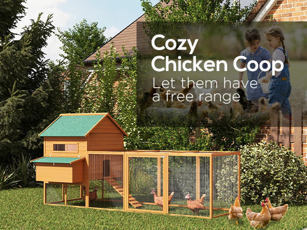 PawHut Deluxe Backyard Chicken Coop Wooden XL Large with