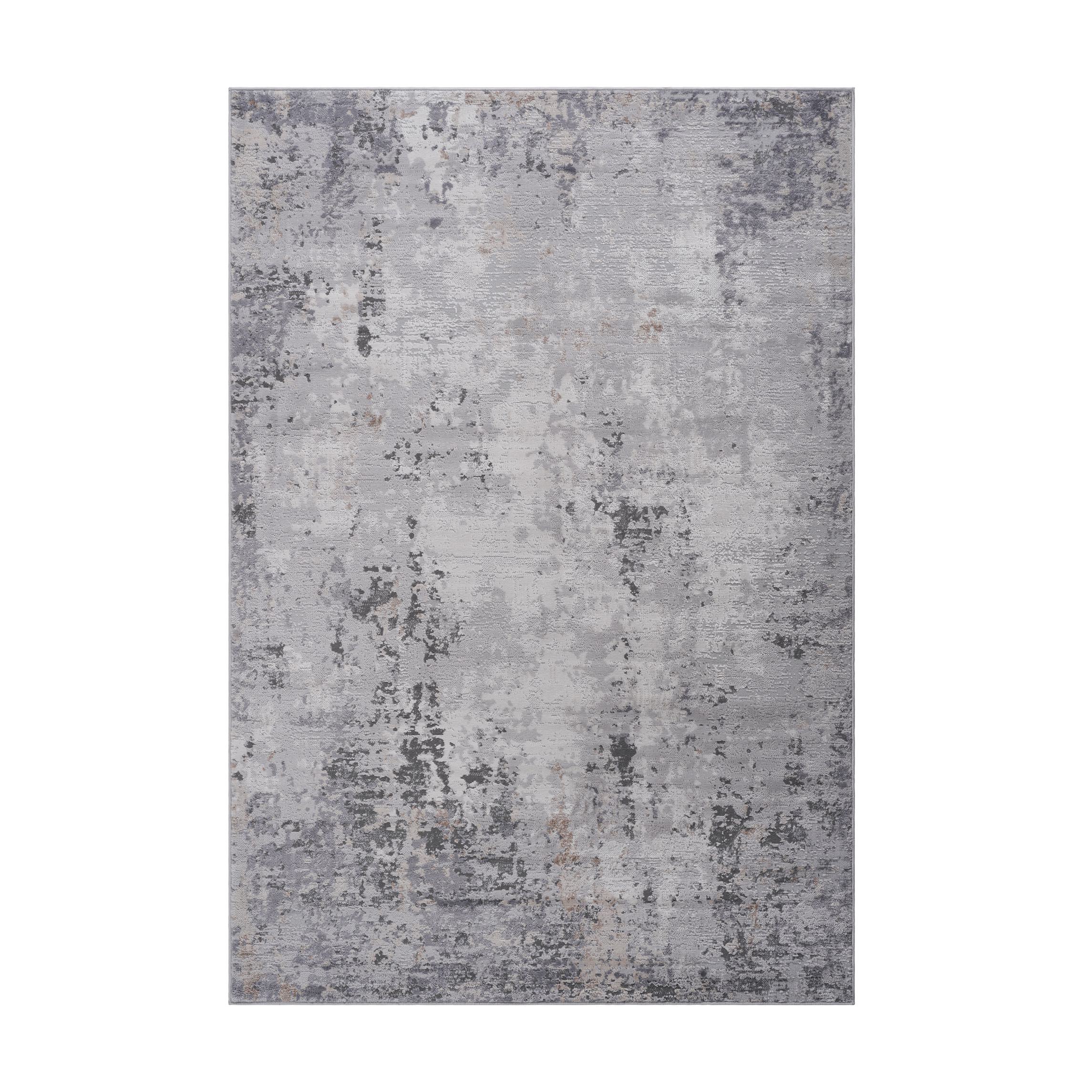 Naar 6x9 Abstract Stain-Resistant Area Rug with Non-Shedding Design, Kid and Pet-Friendly Carpet, 93" L x 79" W x 0.35" H, Ivory+Taupe