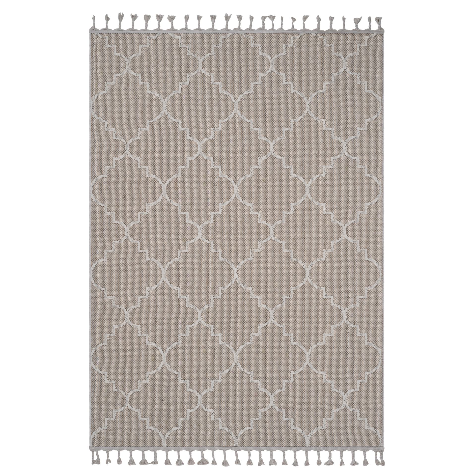 4x6 At Home Rug with Medium Pile Height, Kid and Pet-Friendly Carpet, Durable, 74" L x 48" W x 0.3" H, Ivory | Aosom.com