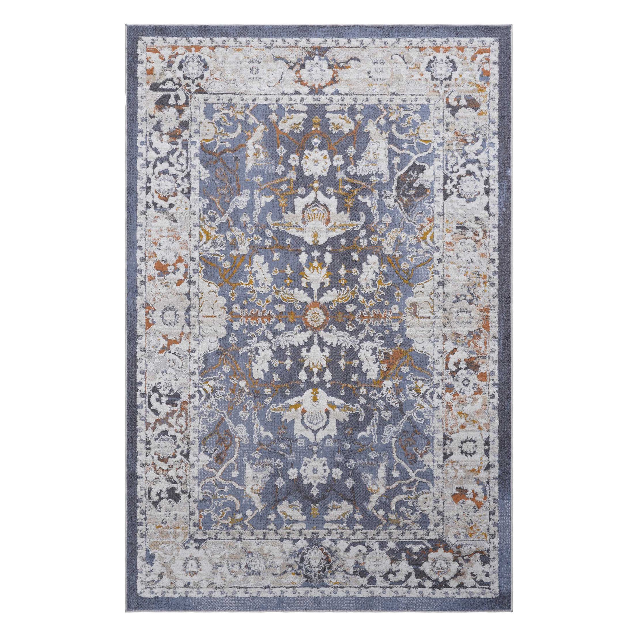 2x3 Stain-Resistant Area Rug with Non-Shedding Design and Cotton Backing, Kid and Pet-Friendly Carpet, 36" L x 24" W x 0.3" H, Blue | Aosom.com