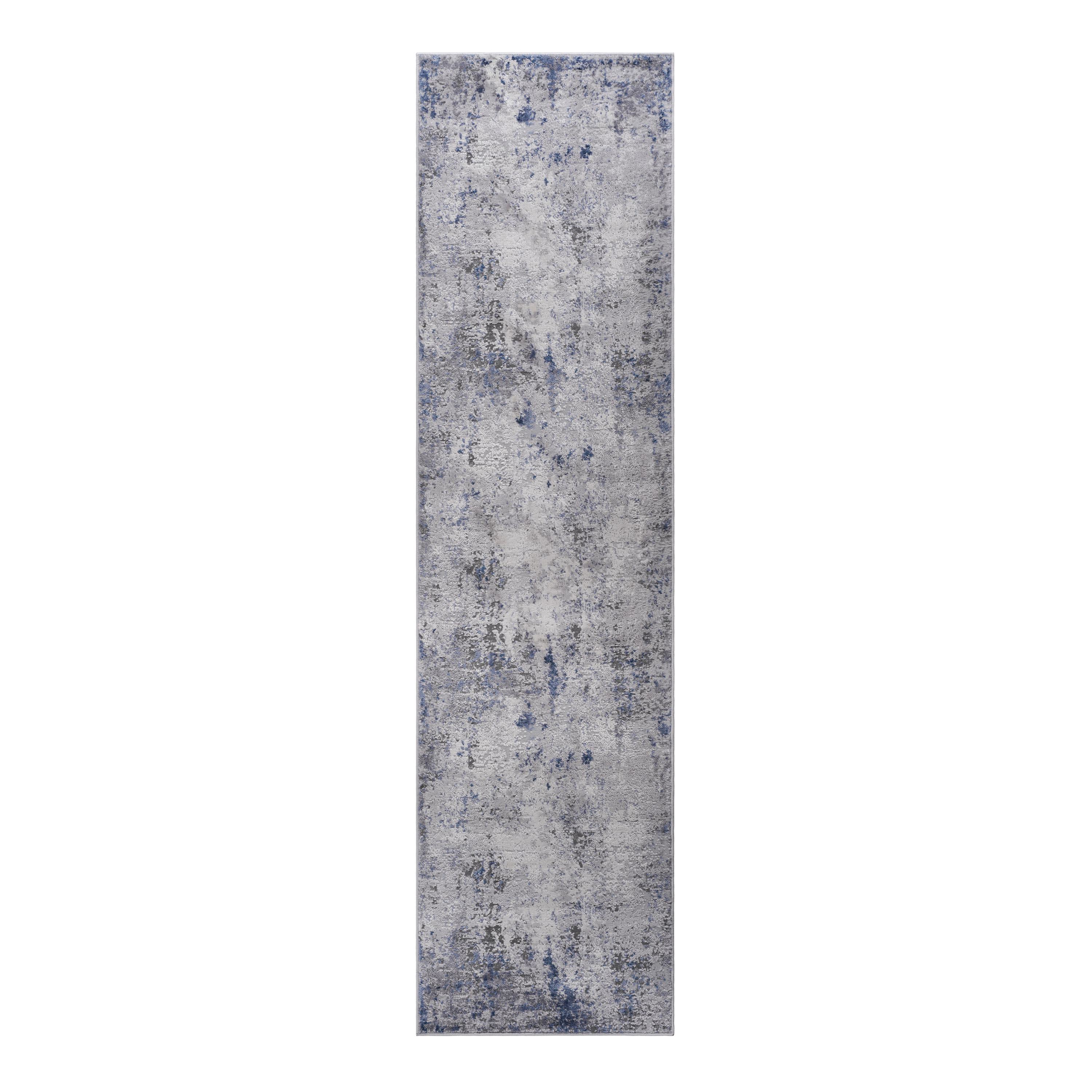 2x8 Abstract Stain-Resistant Rug with Non-Shedding Design, Carpet for Living Room, Bedroom, Home Office, 96 L x 26 W x 0.35 H, Silver | Aosom.com