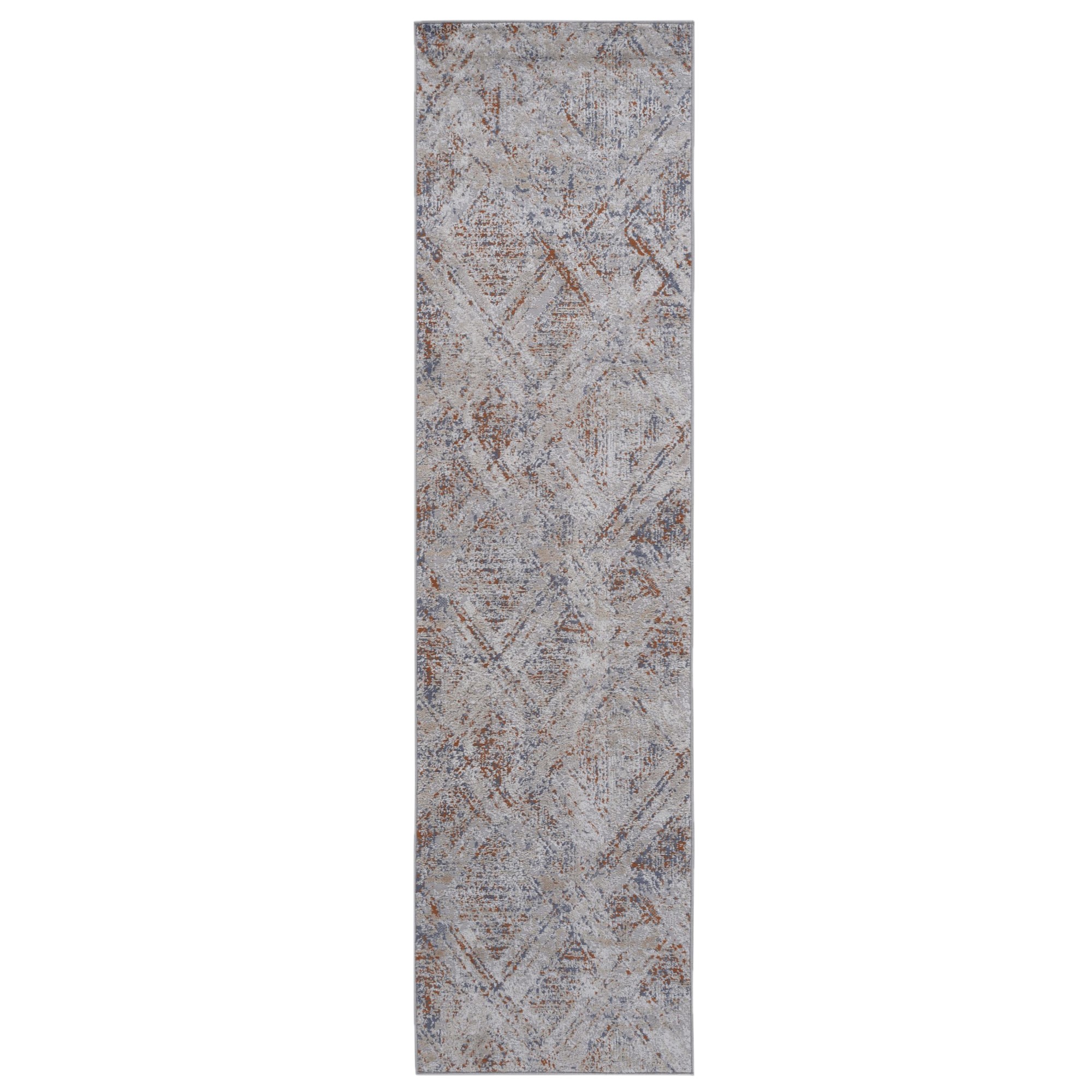 2x8 Stylish Geometric Area Rug with Non-Shedding Design and Cotton Backing, Kid and Pet-Friendly Carpet, 96 L x 26 W x 0.3 H, Beige | Aosom.com