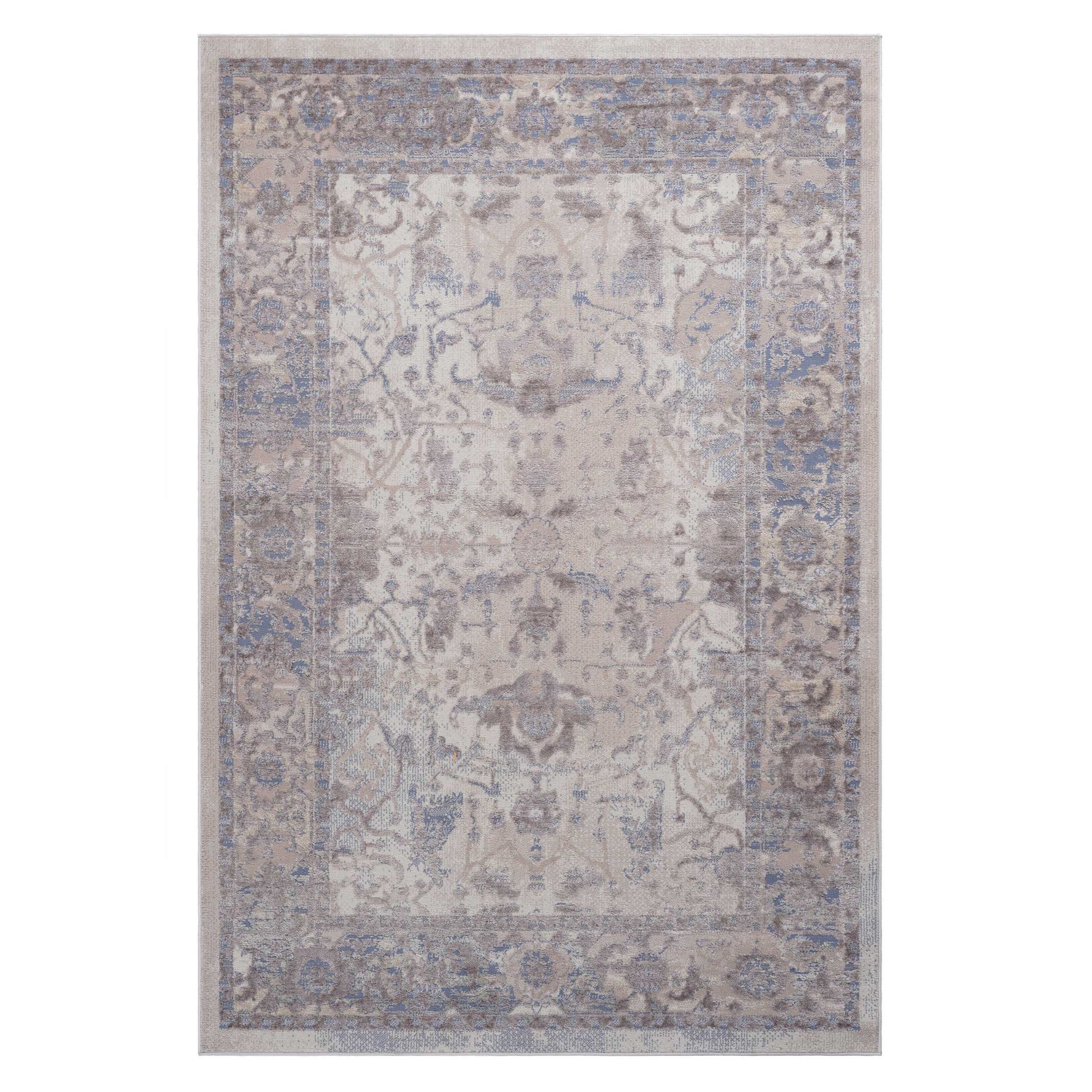 5x7 Stain-Resistant Area Rug with Cotton Backing, Medium Pile, Stylish Kid and Pet-Friendly Carpet, 90" L x 63" W x 0.3" H, Brown+Beige | Aosom.com