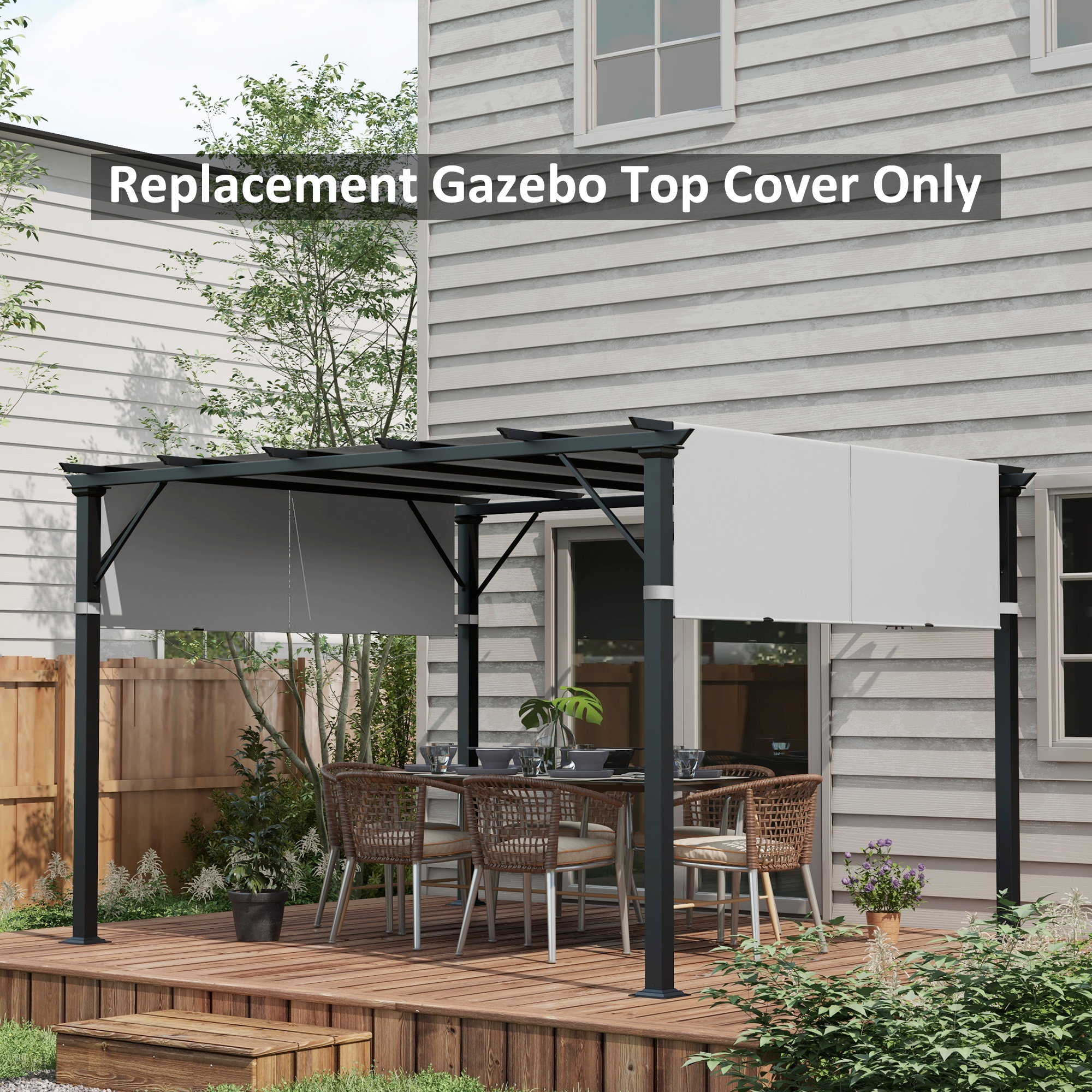 Outsunny 2 Pcs UV Protection Pergola Replacement Canopy
