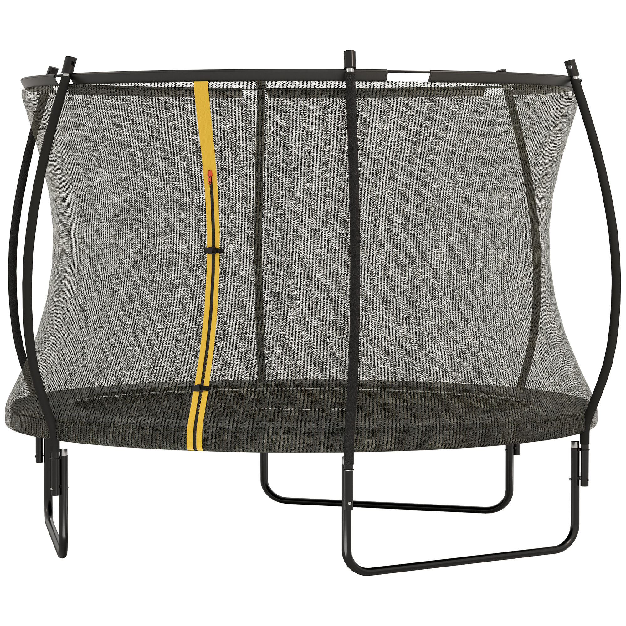 Soozier 8ft Outdoor Trampoline with Net Enclosure, Curved Poles and Safety Pad, ASTM Approved, Black