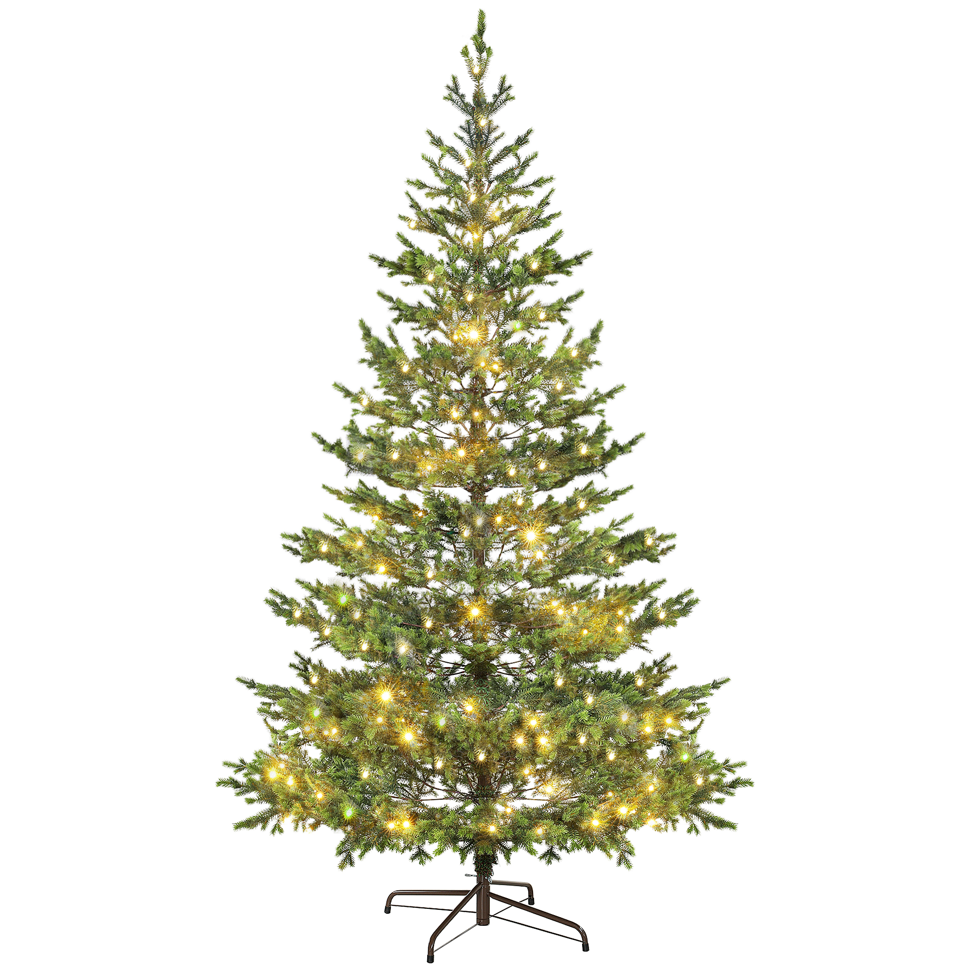 HOMCOM 9ft Artificial Lit Christmas Tree, Sparse Cedar Tree w/ LED Lights &amp; 4306 Tips, Includes Stand, Perfect for Home Office Holiday | Aosom.com