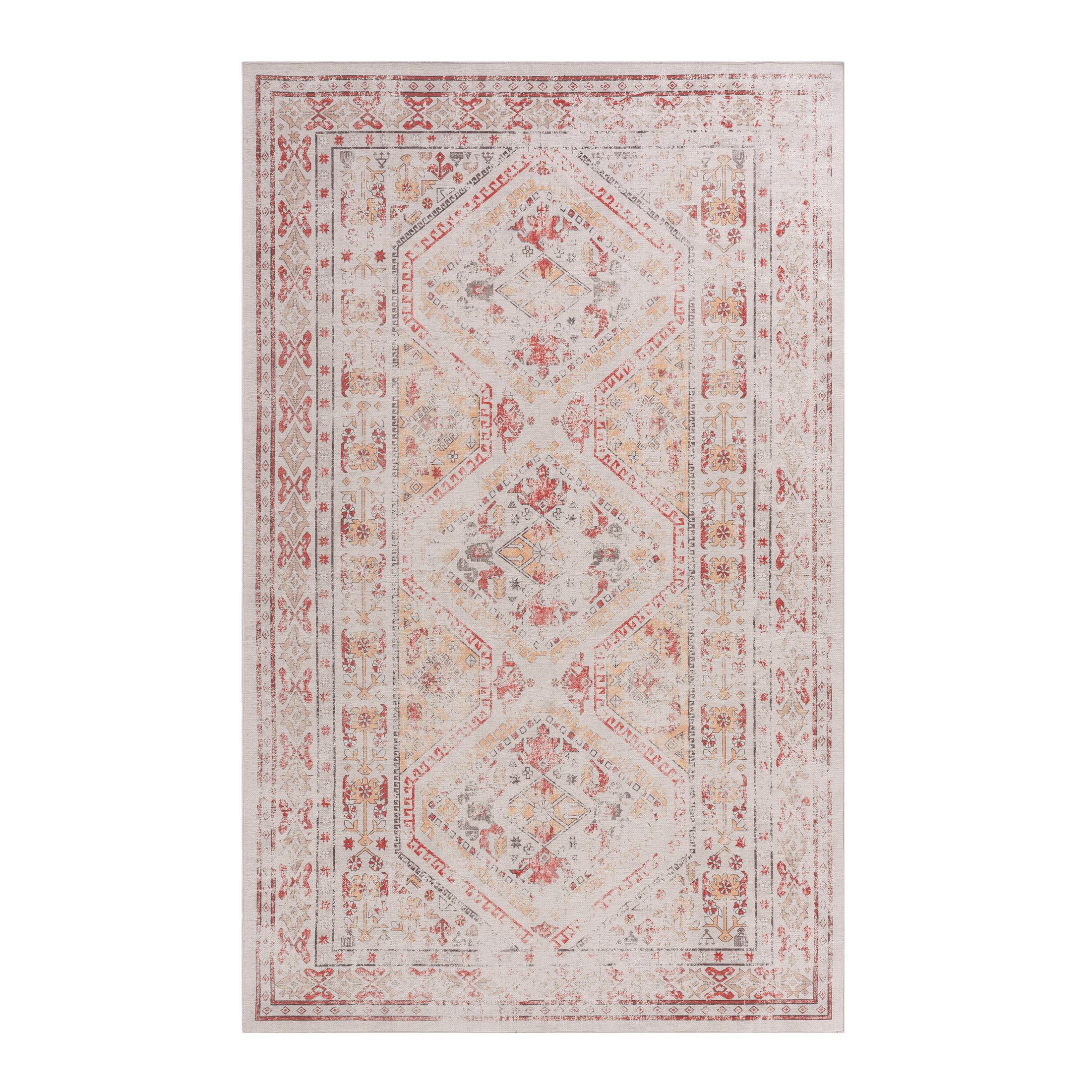 9x12 Washable Kid and Pet Friendly Non-Slip Non-Shedding Area Rug with Low-Pile, Foldable Mats for Living Room, Bedroom, Kitchen, Beige | Aosom.com