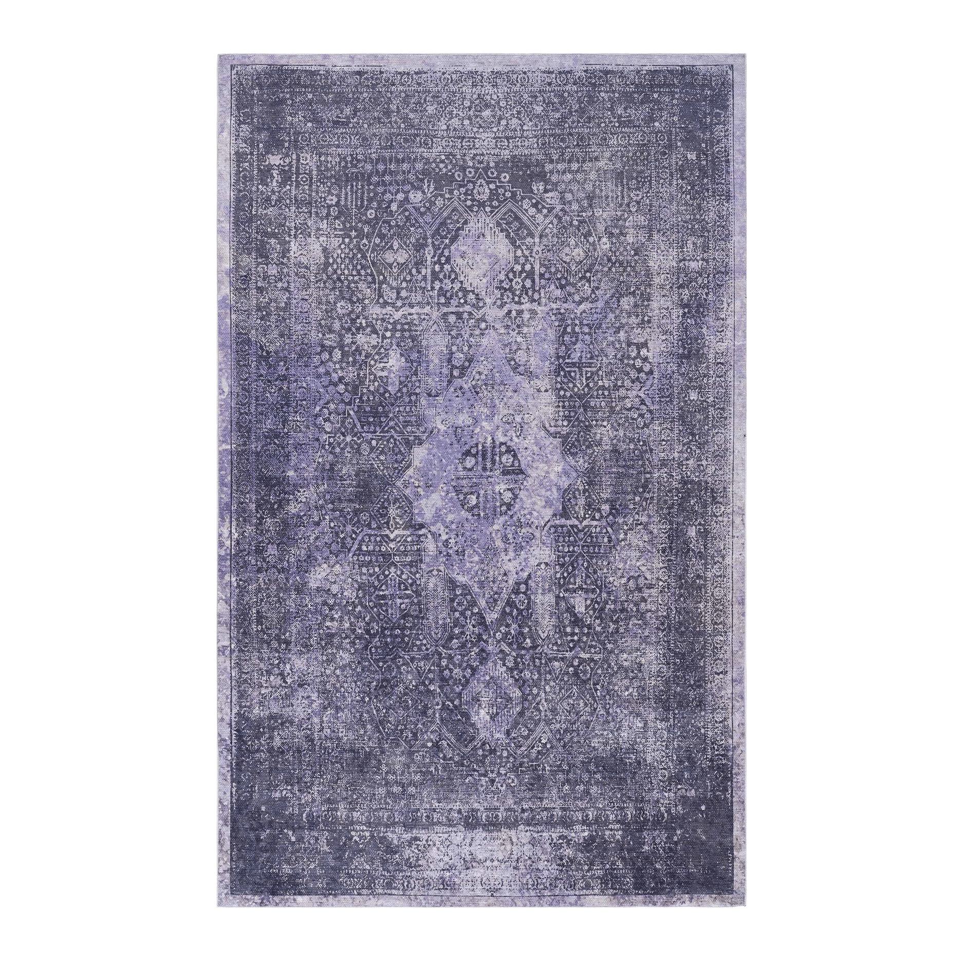 5x8 Entryway Washable Rug with High-Quality, Non-Slip, Non-Shedding, Foldable Area Rug for Bedroom, Dining Room, Anthracite | Aosom.com