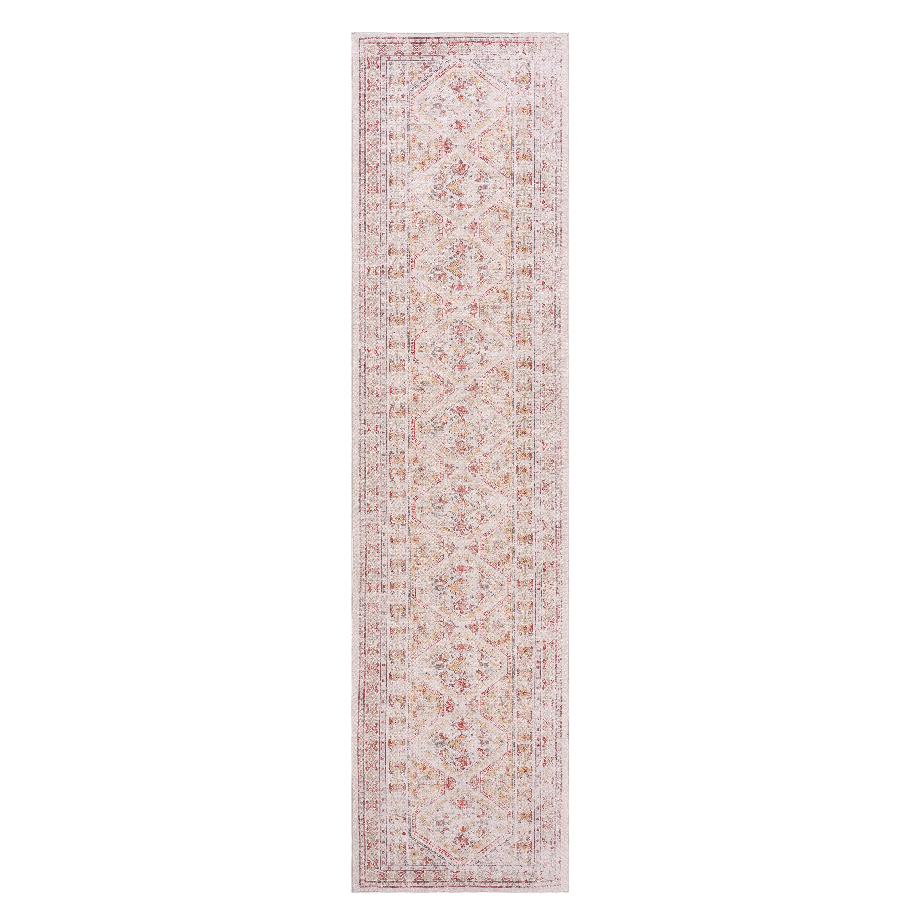 2x10 Non-Slip Machine Washable Area Rug with Low-Pile, Non-Shedding Kid and Pet Friendly Carpet for Home, 30 L x 120 W x 0.15 H, Beige | Aosom.com