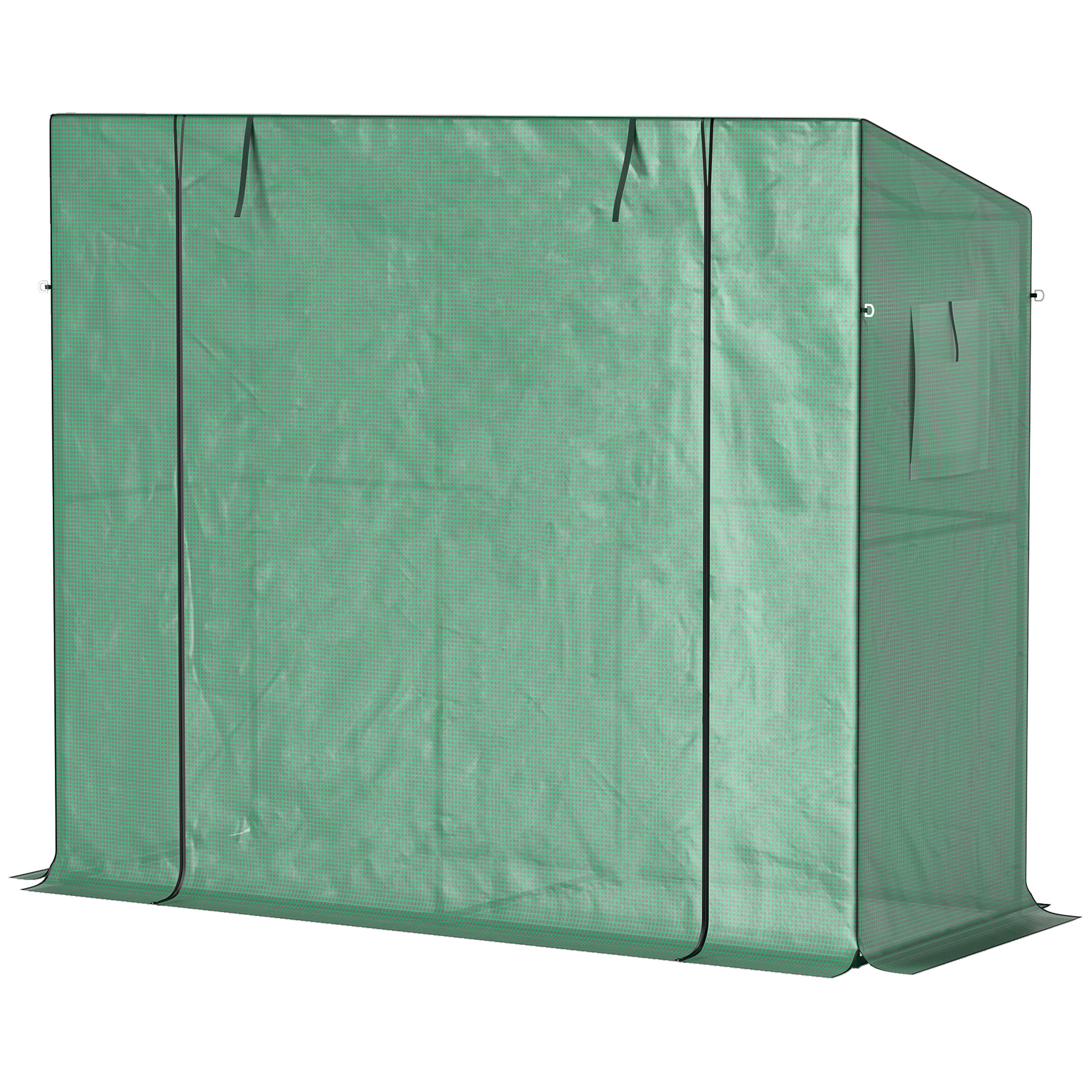Outsunny Walk-in Portable Greenhouse Small Greenhouse for Outdoors with UV-resistant PE Cover, 6.6&#039; x 2.5&#039; x 5.6&#039; Green