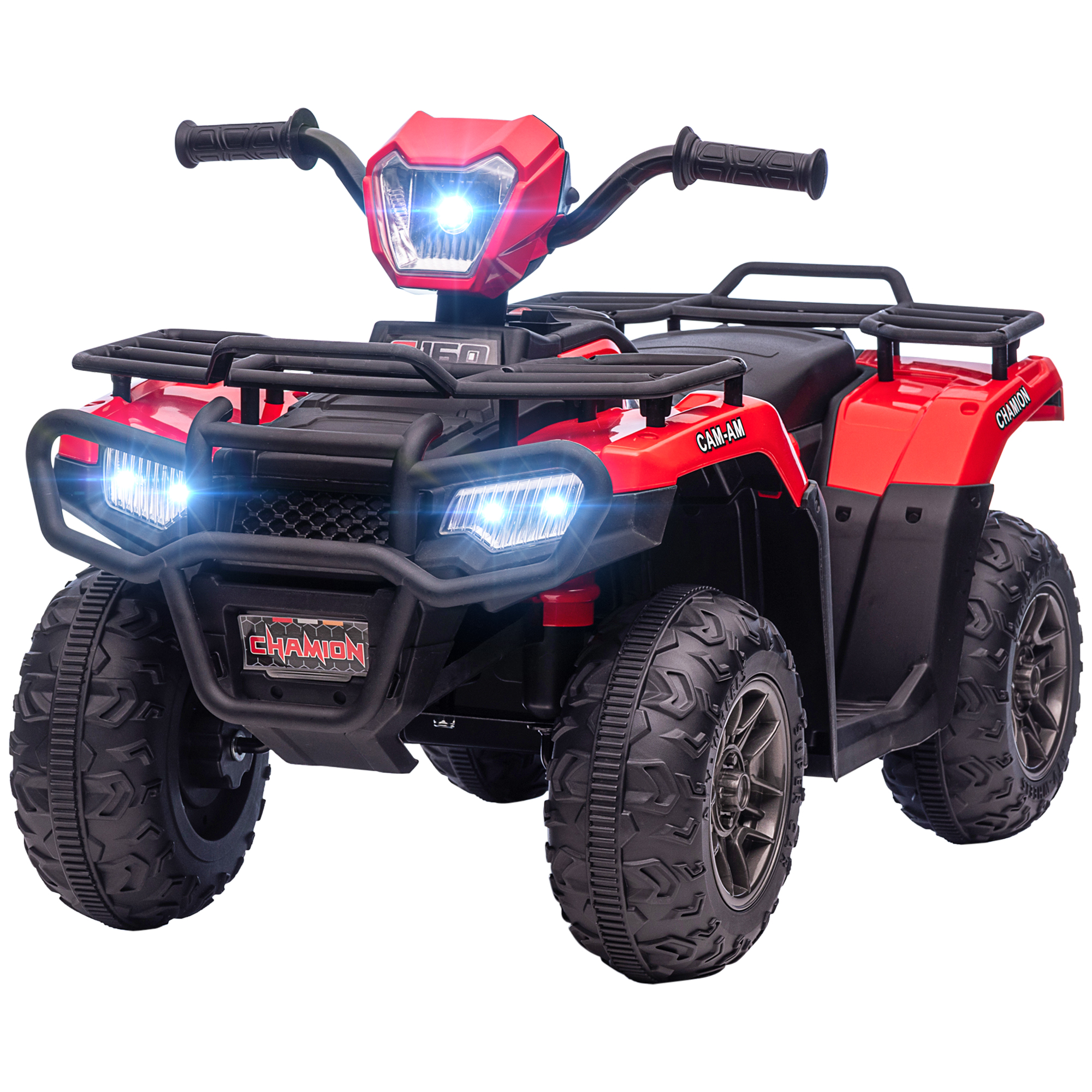 Aosom 12V Kids ATV, 4 Wheeler Quad Ride on Toy, Battery Powerd Electric Vehicle with Headlight, Music, MP3, Treaded Tires, Red | Aosom.com