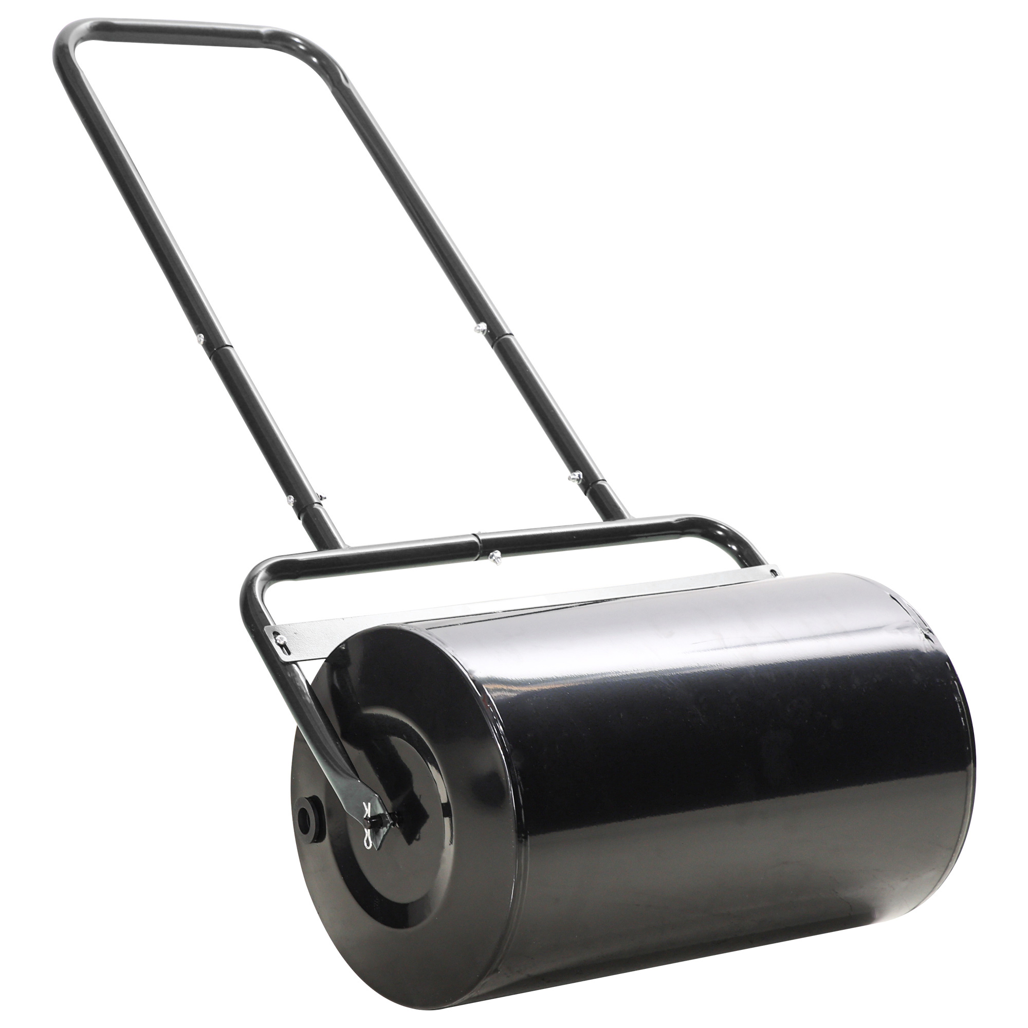 Outsunny 20-Inch Push/Tow Behind Lawn Roller Filled with 10 Gal Water or Sand for Flattening Sod in the Garden, Black