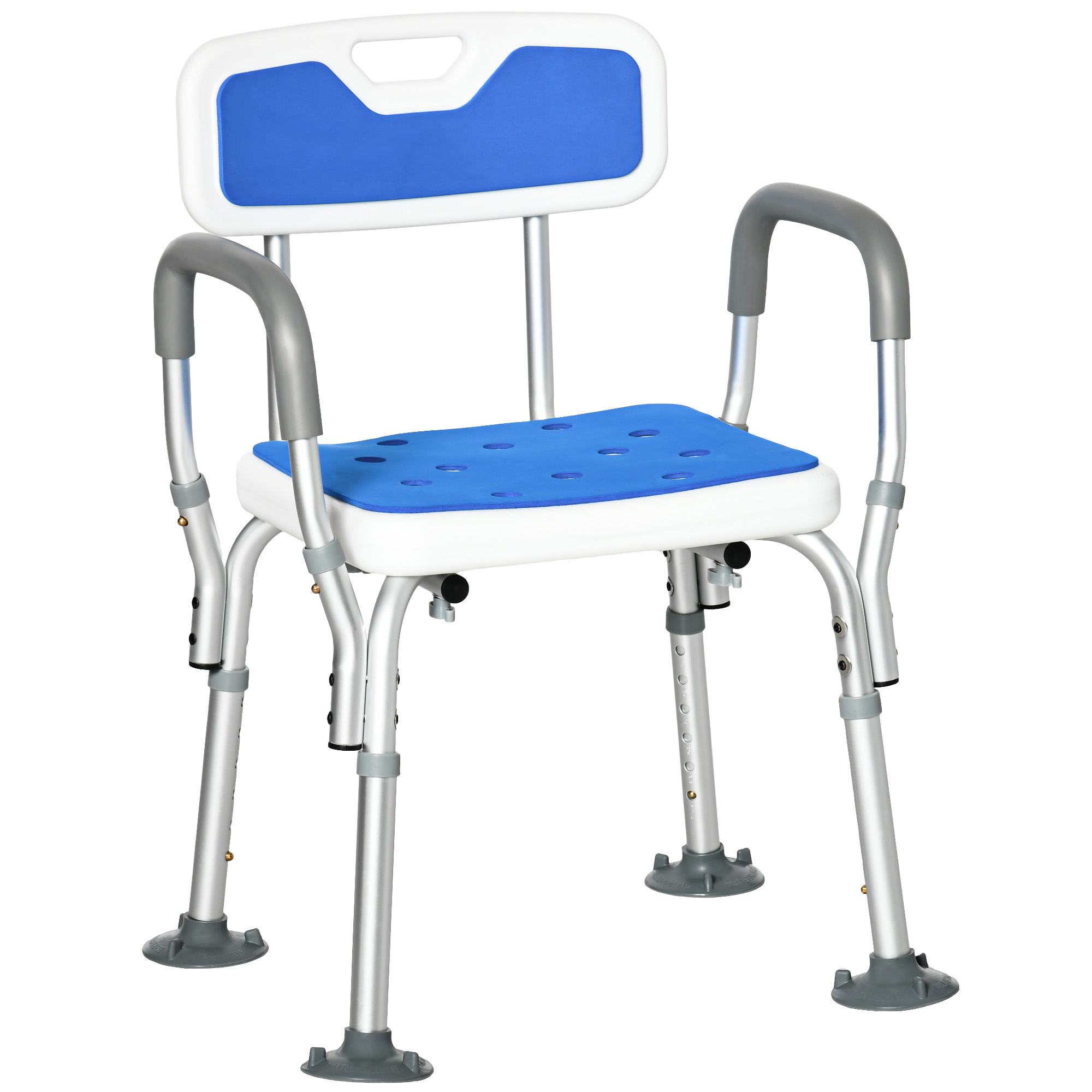 HOMCOM Adjustable EVA Shower Chair with Arms, Bath Buddy for Senior Safety | Aosom.com