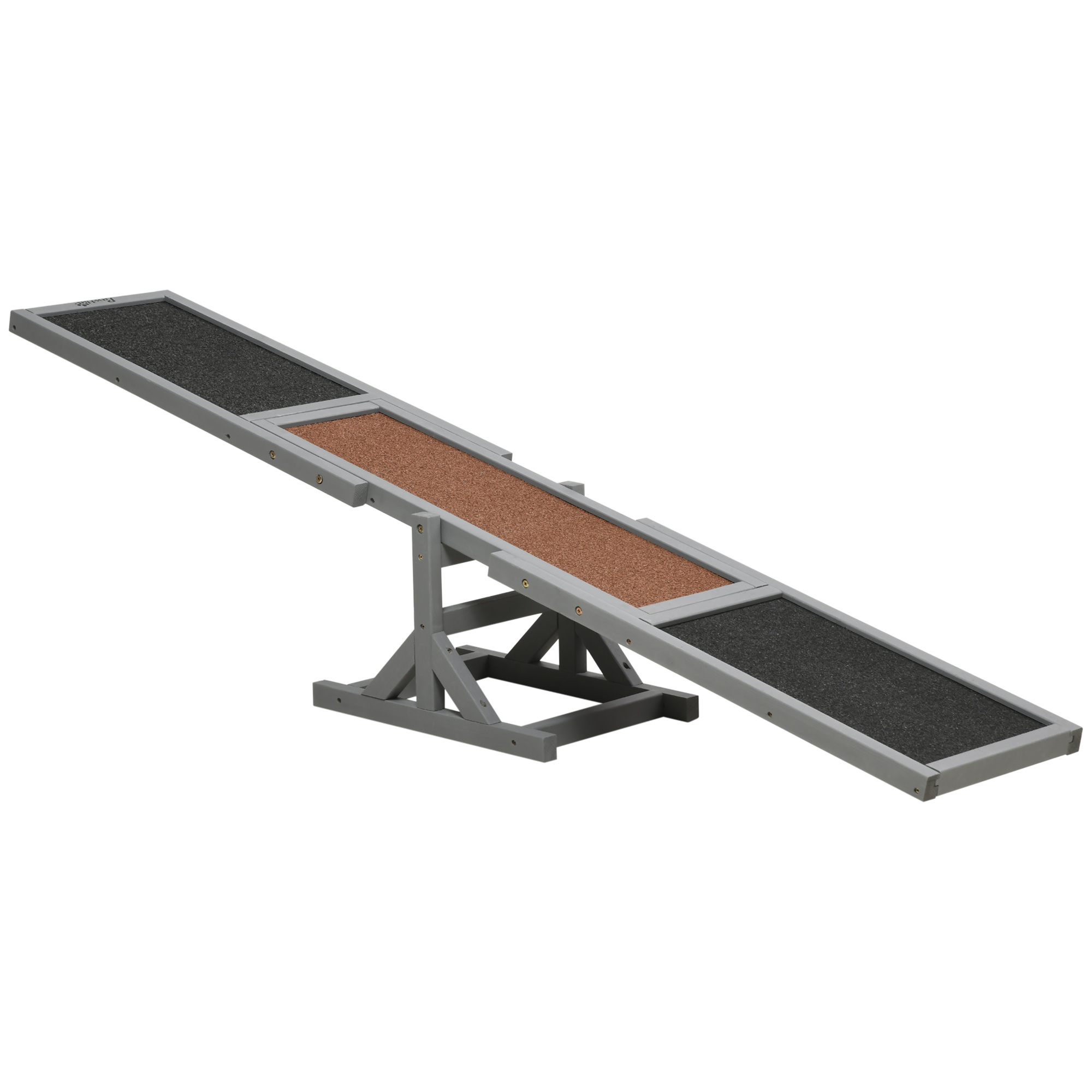 PawHut Wooden Dog Agility Seesaw for Dog Training Exercise, 71 L x 12 W x 12 H, Gray | Aosom.com