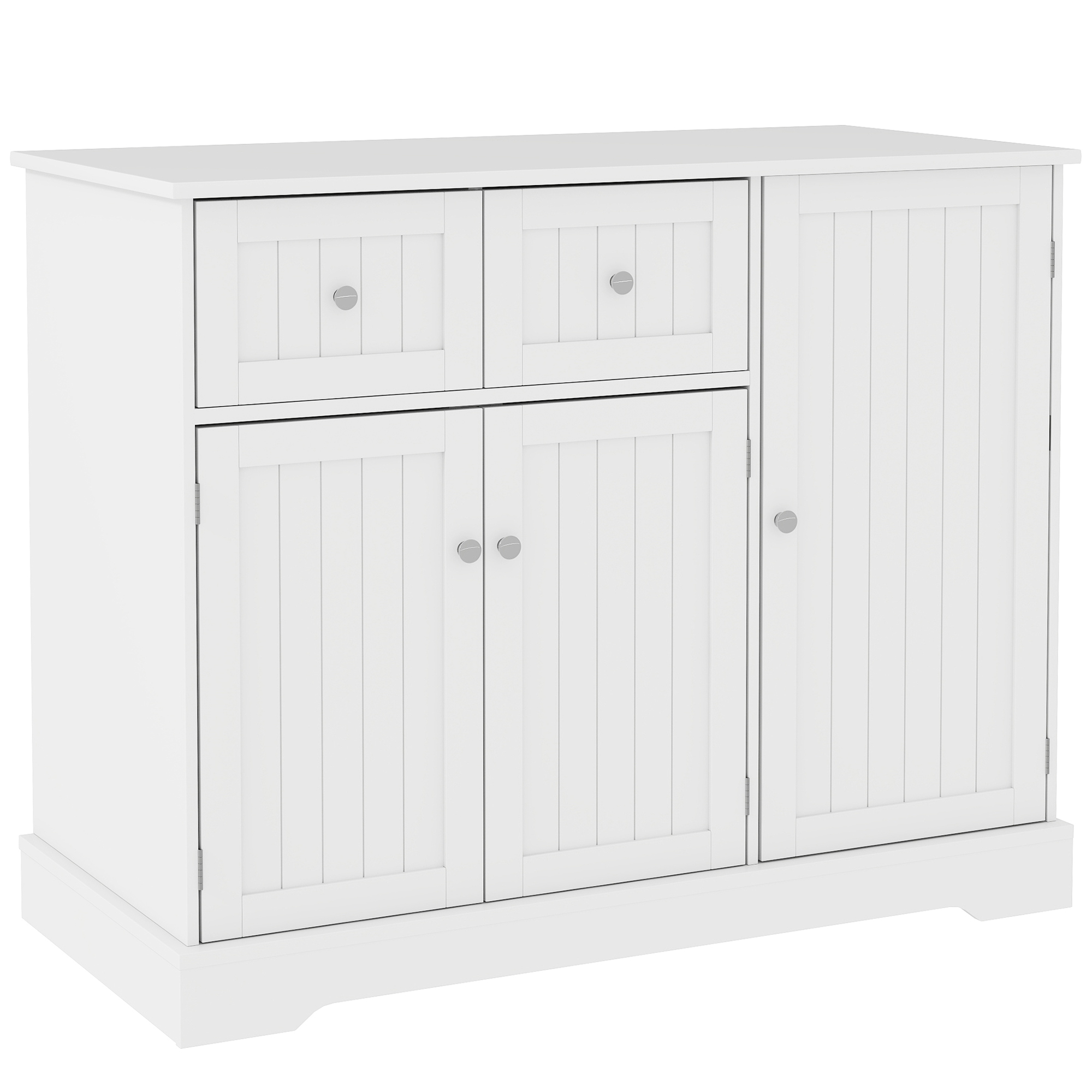 PawHut Cat Litter Box Enclosure with Drawers, Storage, Anti-tip Kit, 39 x 18 x 31.5, White