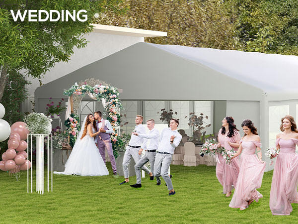 Outsunny 39 x 23ft Party Tent & Carport, Large Outdoor