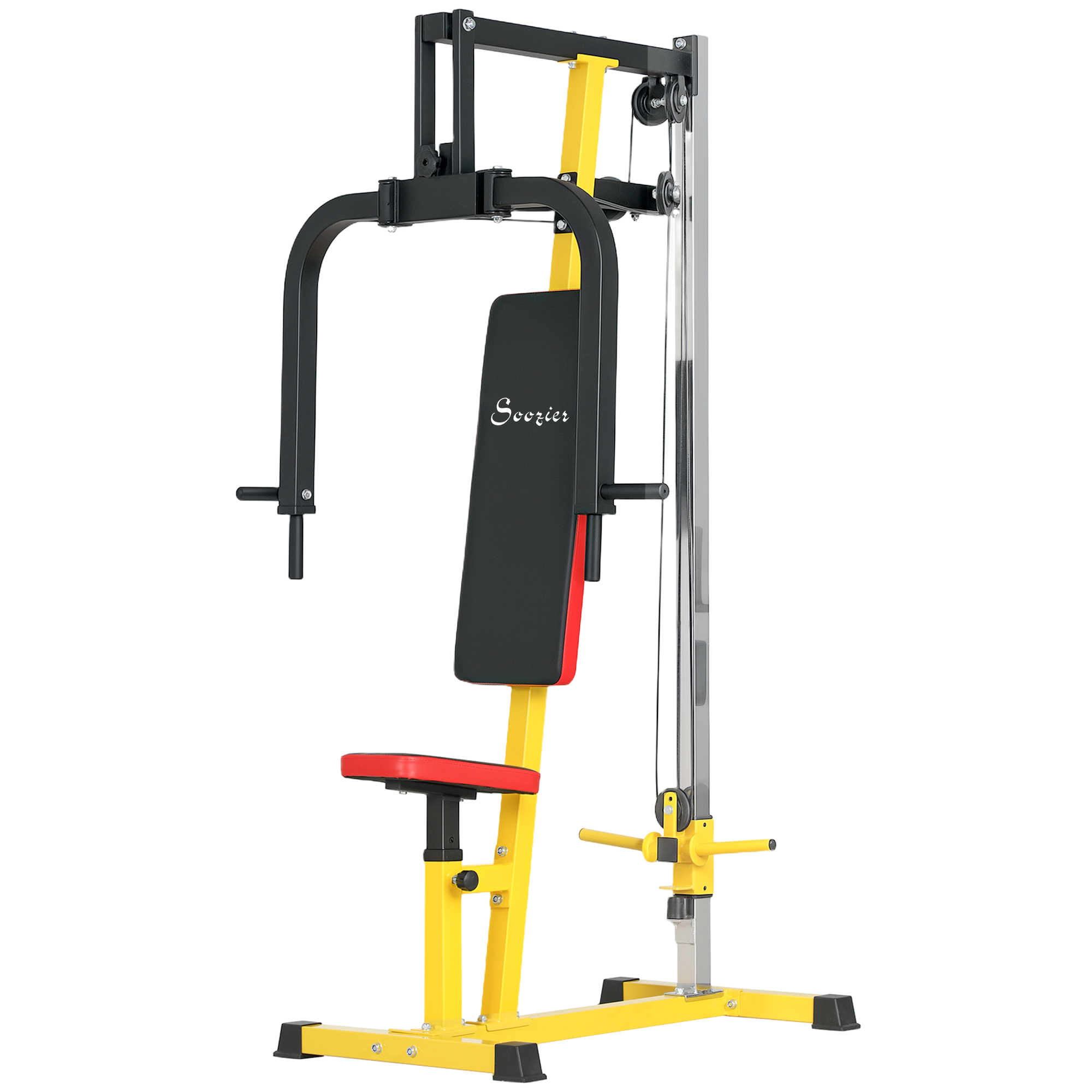 Soozier Chest Fly and Chest Press Machine for Back, Pectoral, Rear Deltoid and Shoulder Training, Yellow