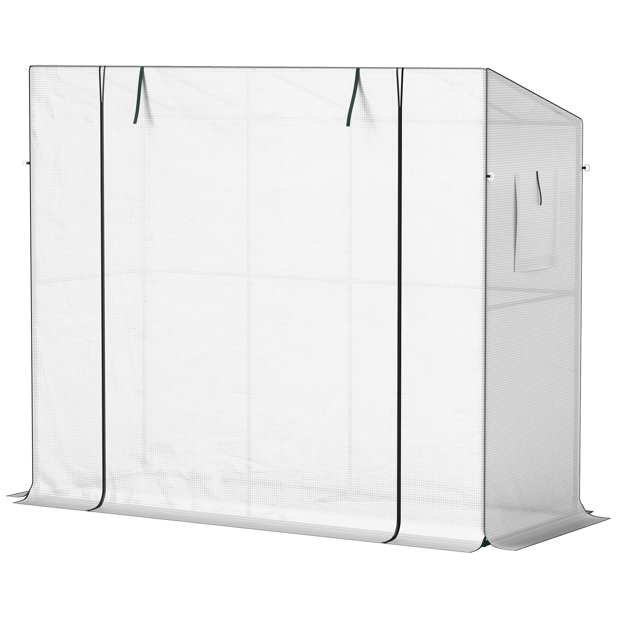 Outsunny Walk-in Portable Greenhouse Small Greenhouse for Outdoors with UV-resistant PE Cover, 6.6&#039; x 2.5&#039; x 5.6&#039; White
