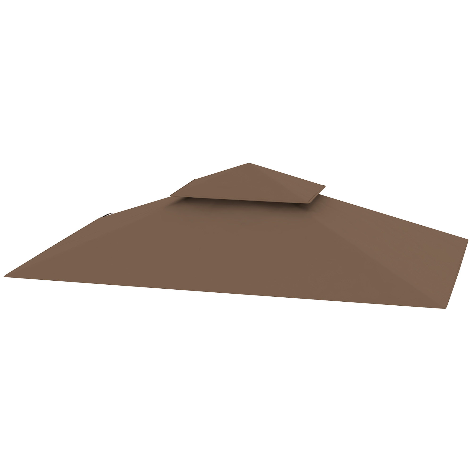 Outsunny 5&#039; x 8&#039; Grill Gazebo Canopy Replacement Cover Only,  UPF50+ Double Tiered BBQ Gazebo Roof, Brown