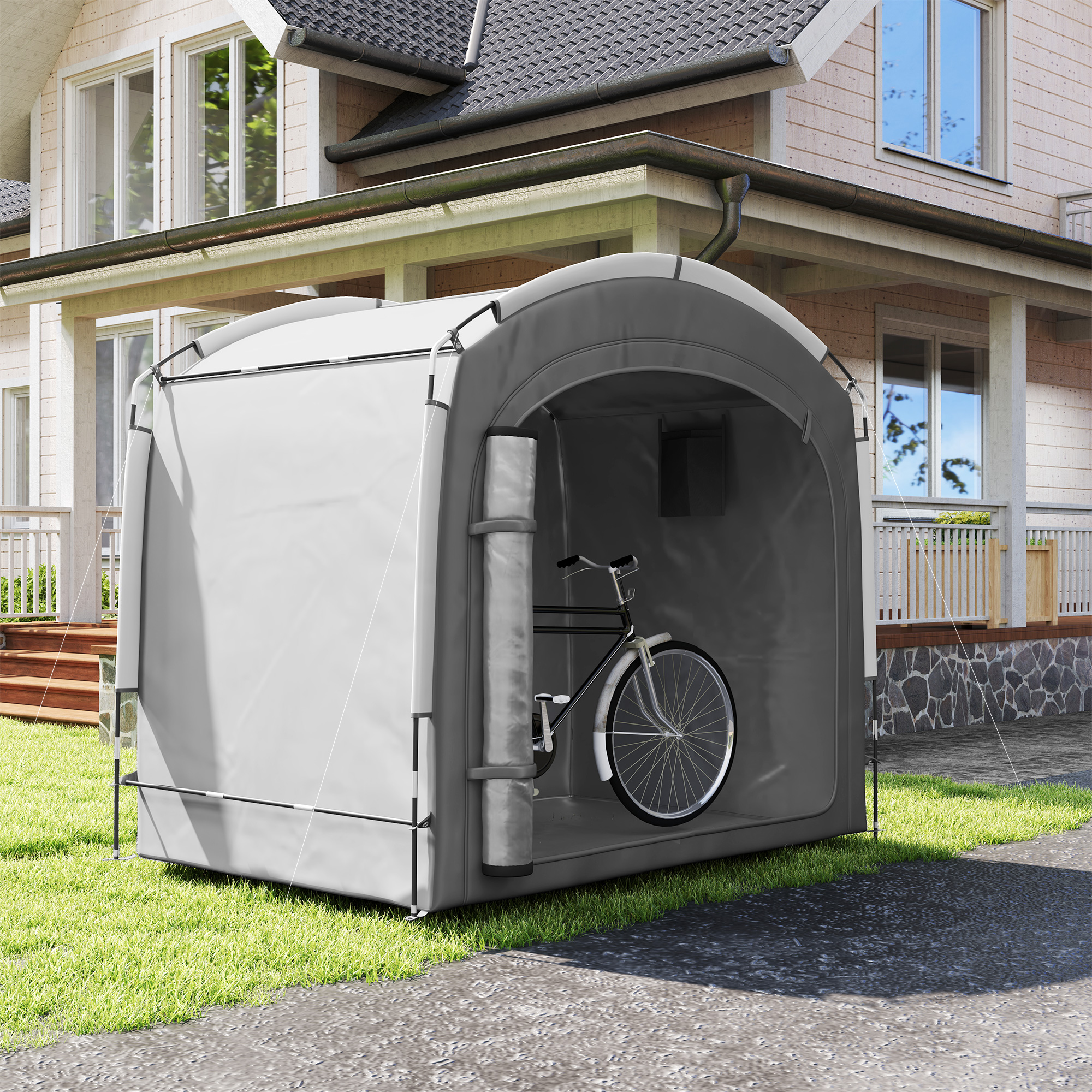 Outsunny Bike Storage Shed Tent, Portable and Waterproof