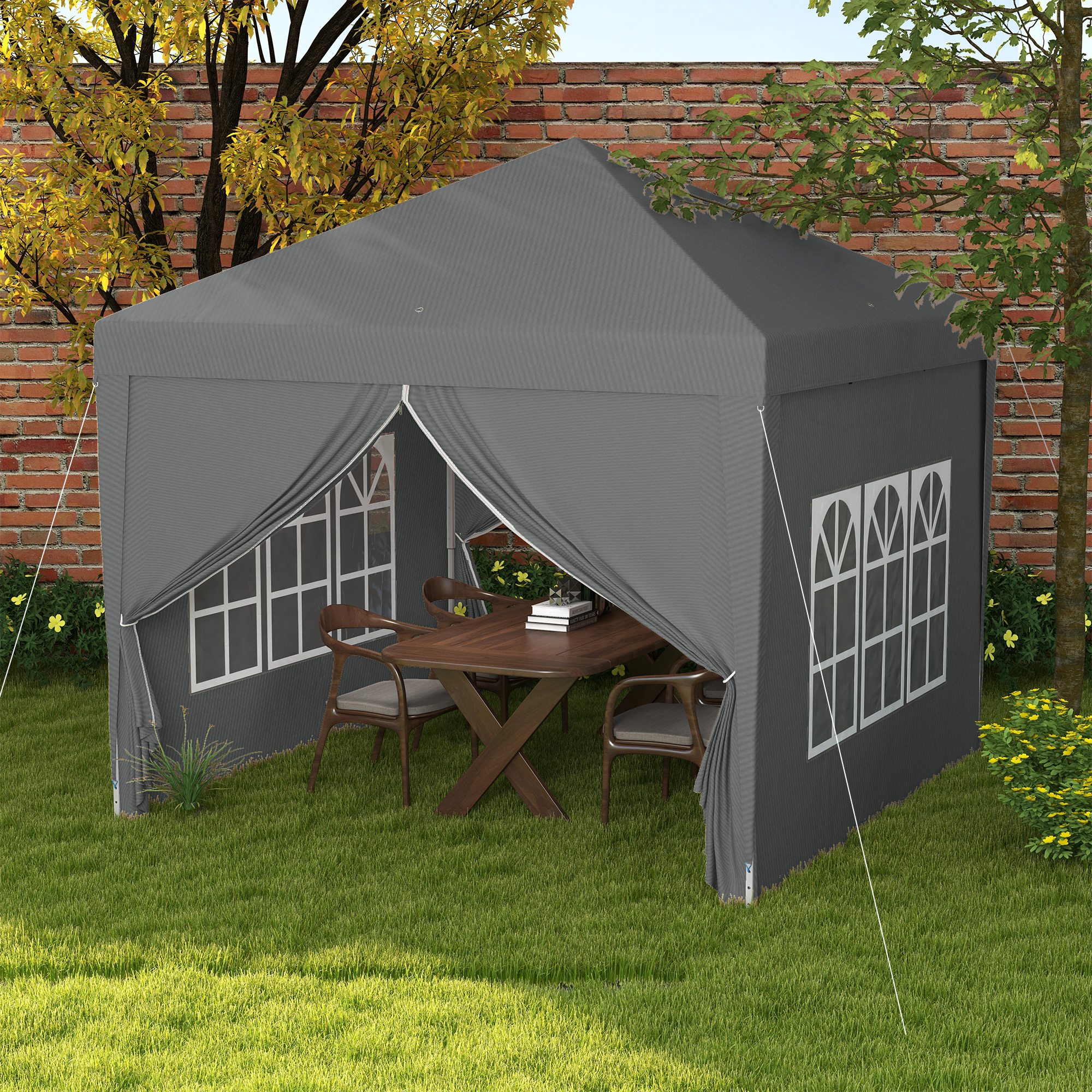 ★Smoozie★ Outsunny 10'x10' Outdoor Pop Up Party Tent Wedding Gazebo