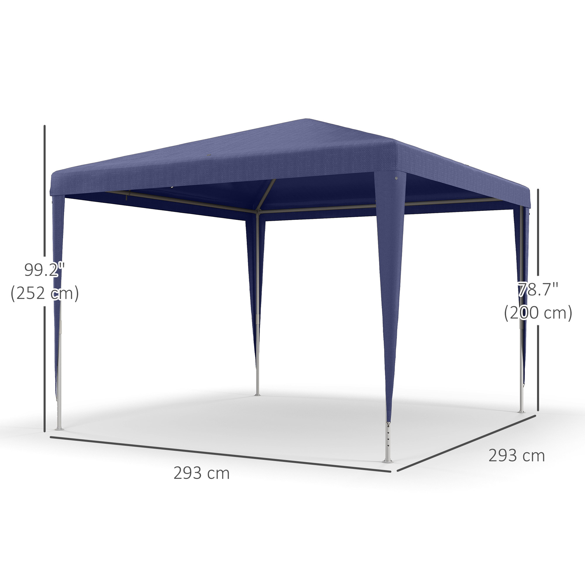 popo Outsunny 10x10ft Party Tent Portable Gazebo, Folding Garden