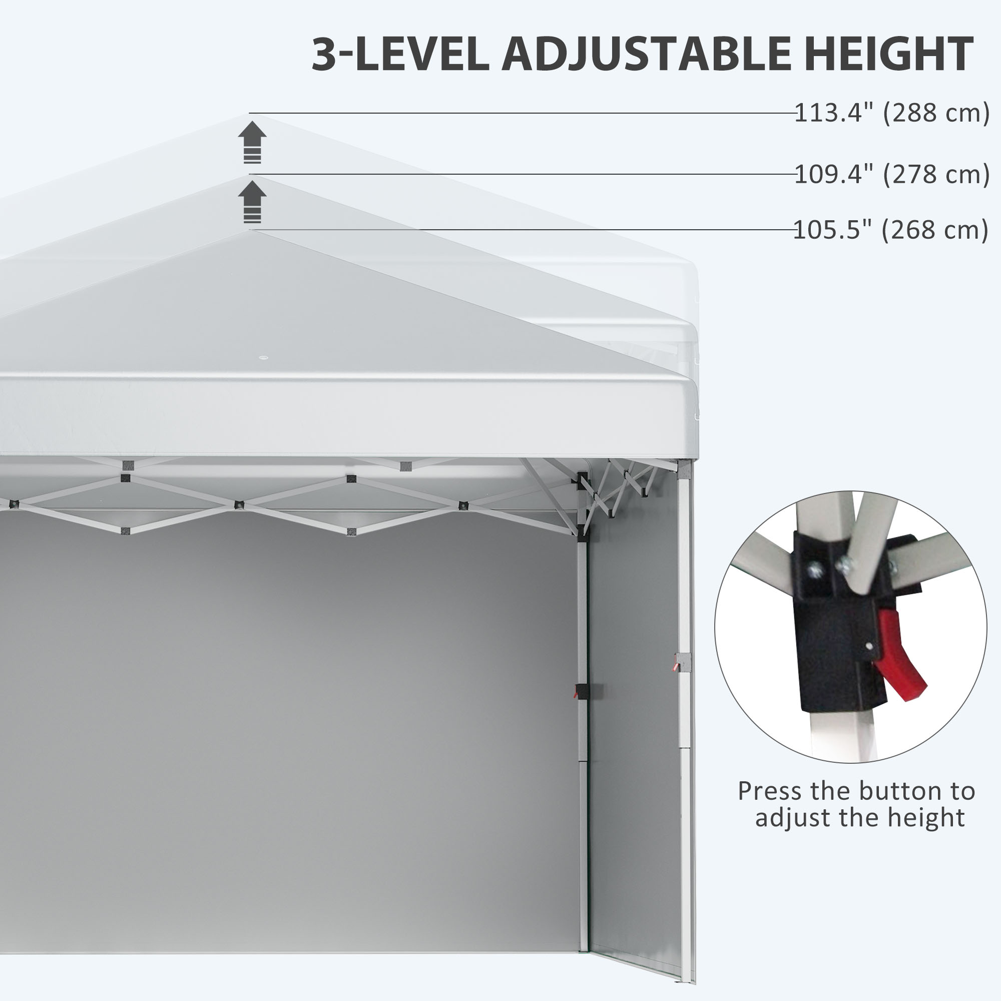 Outsunny 10' x 10' Pop Up Canopy with Sidewalls, Roller Bag