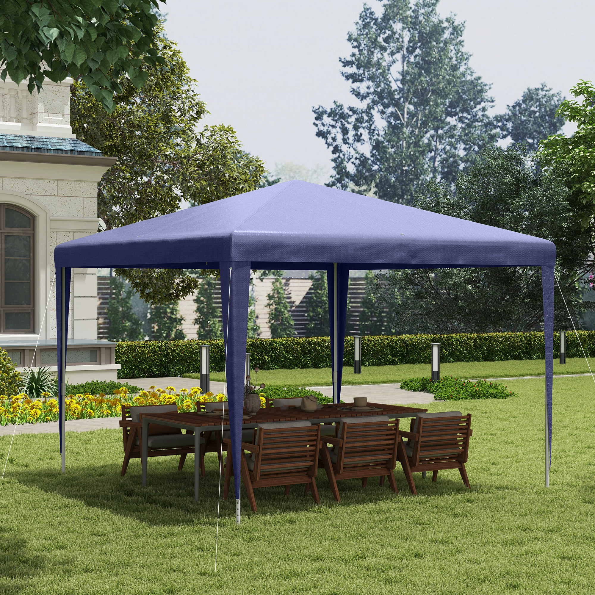 popo Outsunny 10x10ft Party Tent Portable Gazebo, Folding Garden