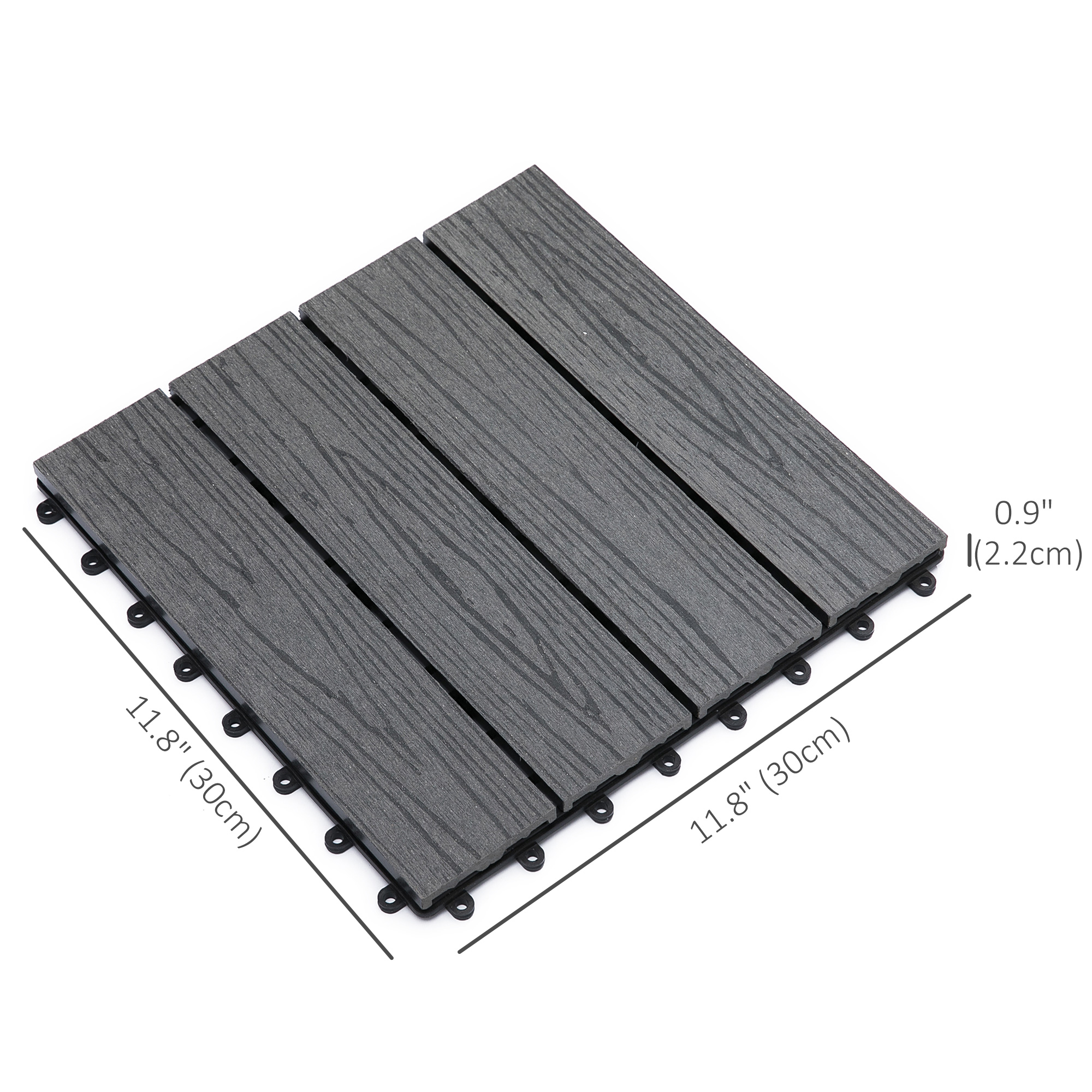 TK/A1139-11/ Outsunny Outdoor Tiles, 11 Pack 12
