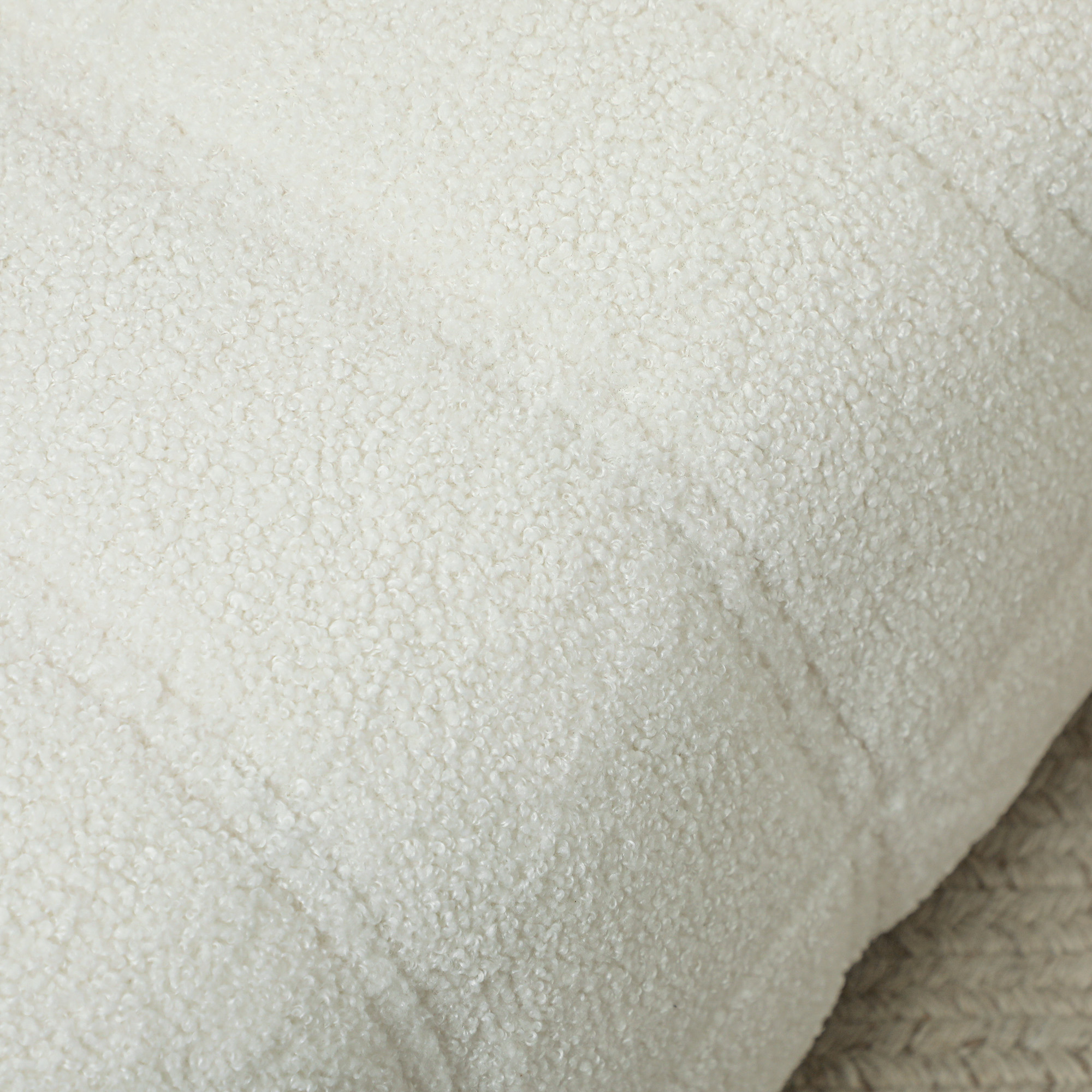 HOMCOM Floor Chair with Back Support, Teddy Fleece Sofa Chair with Channel Tufting, Meditation Chair for Bedroom, Cream White 7