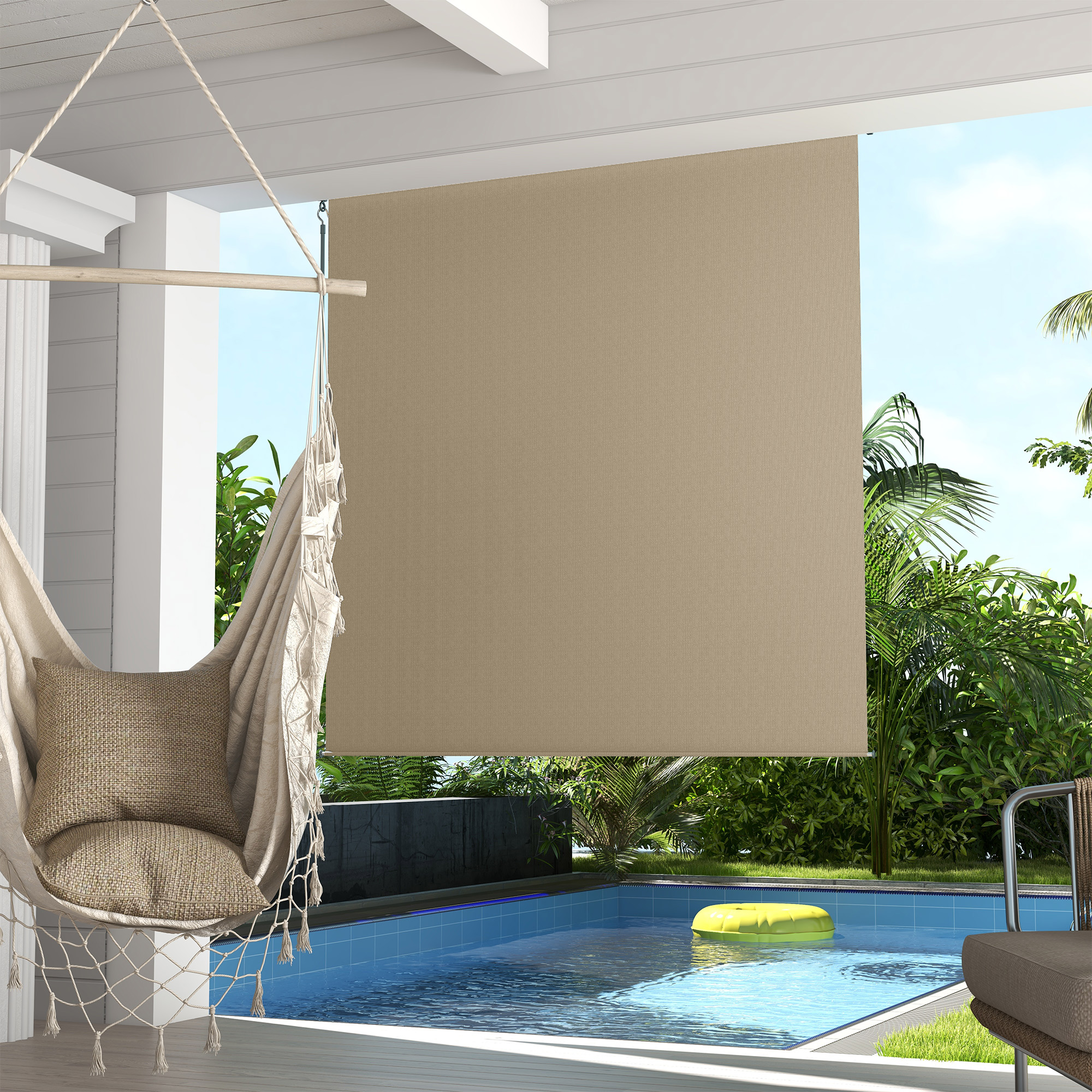 Outsunny 6 X 6 Patio Door Blinds Outdoor Roller Shades Cordless Outsunny 6 X 6 Patio Door Blinds Outdoor Roller Shades Cordless